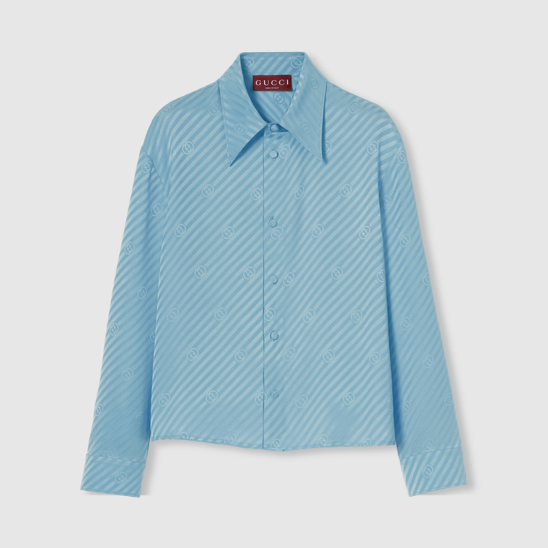 Interlocking GG silk jacquard shirt 1