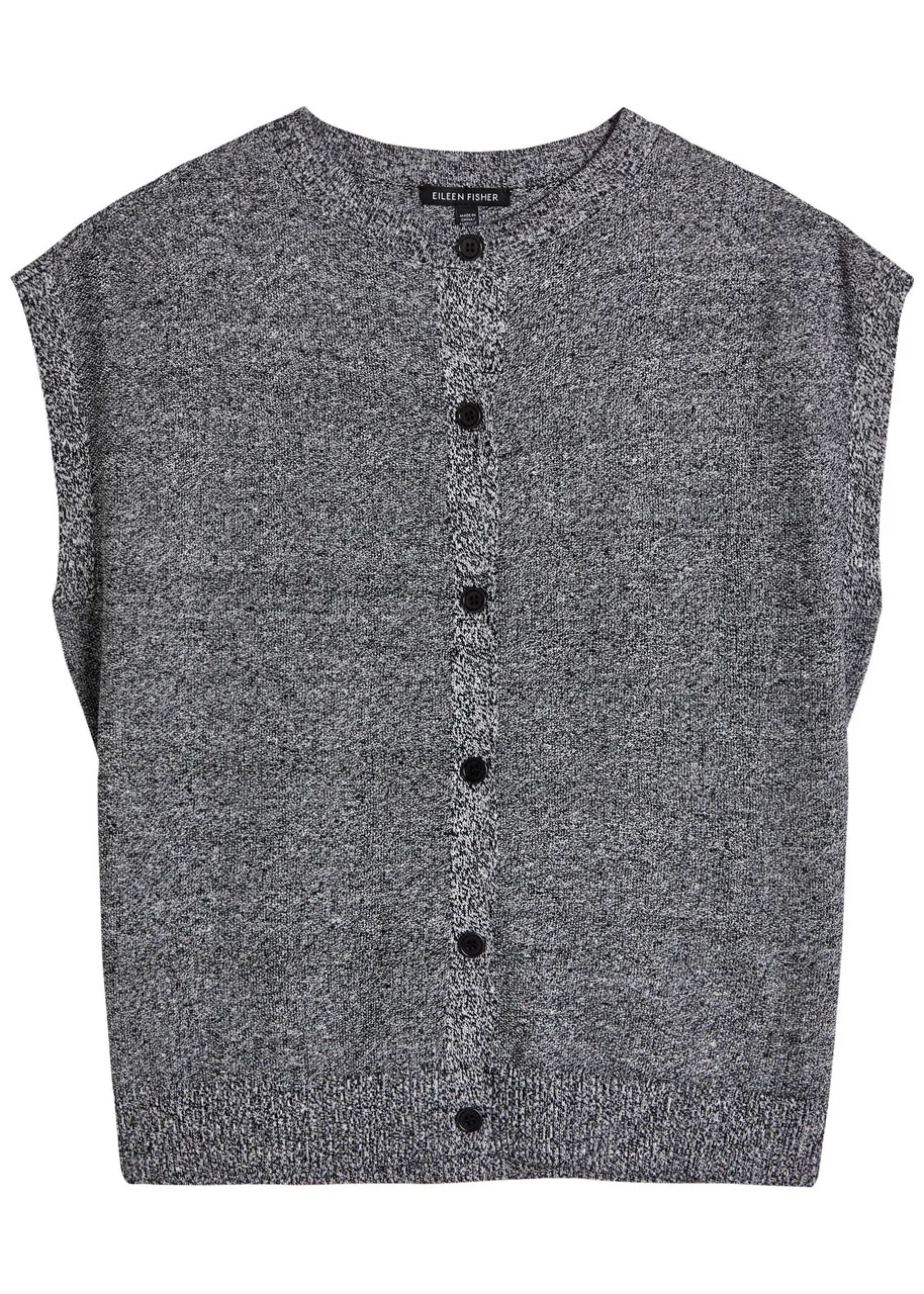 Eileen Fisher Mélange Linen-blend top - 1