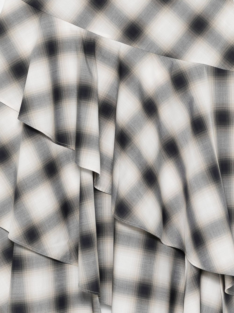 ruffled-detail check-pattern midi dress 3
