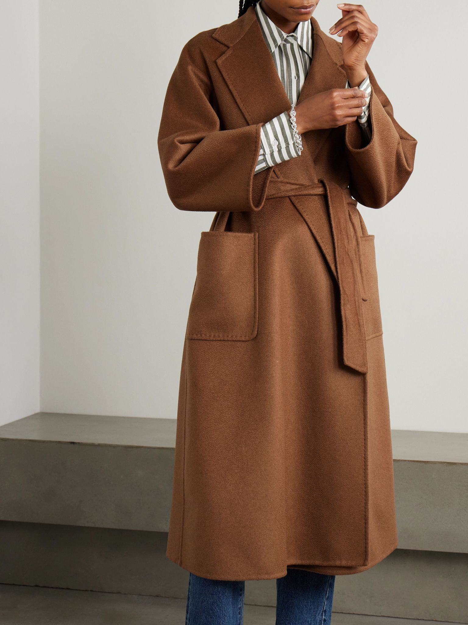 Ludmilla belted cashmere coat Brown - 3