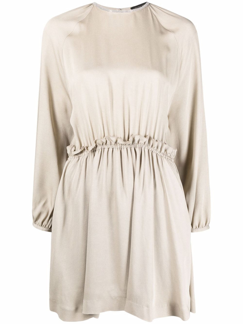 gathered-waist mini dress 1