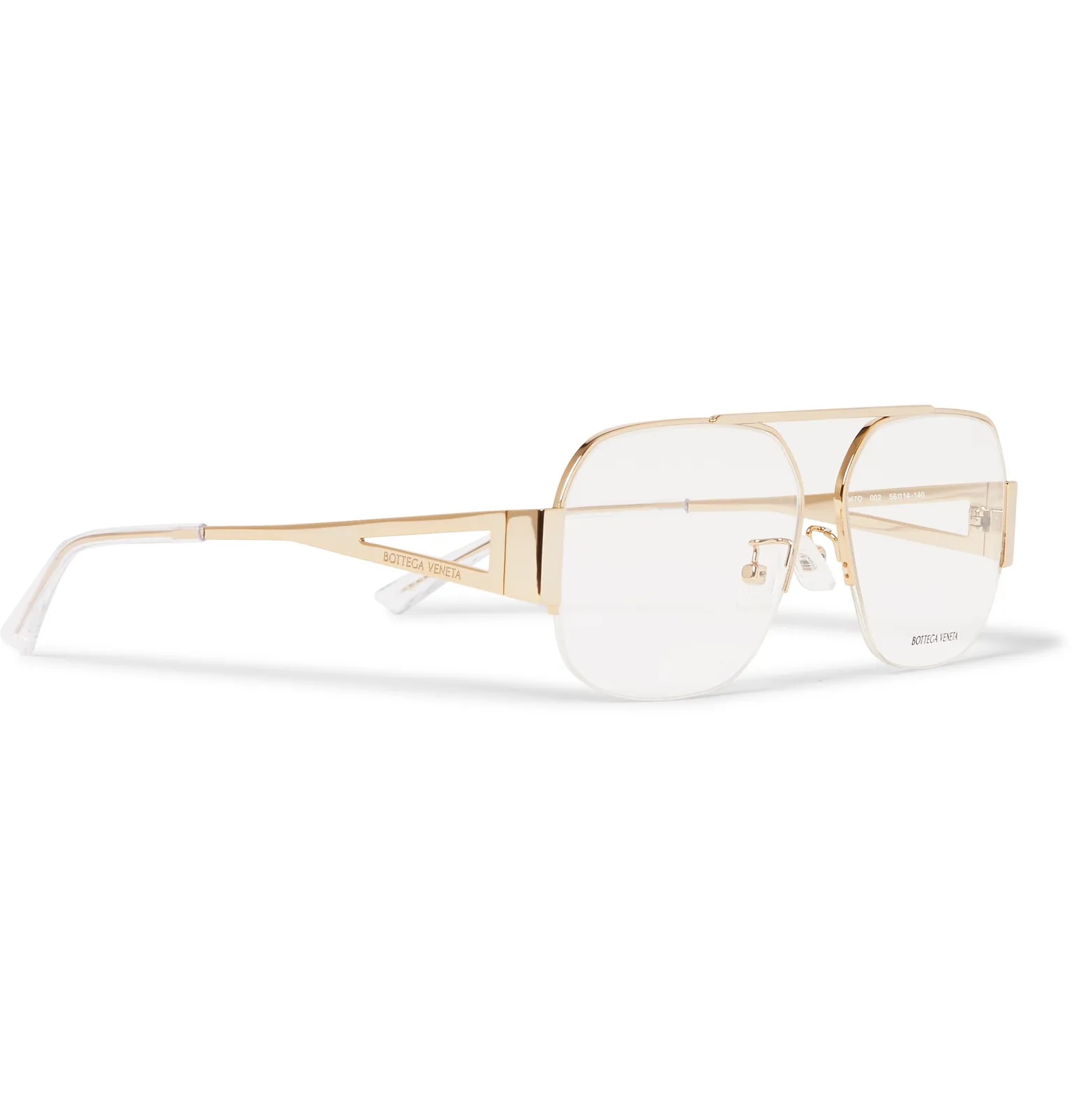 Aviator-Style Gold-Tone Optical Glasses - 3