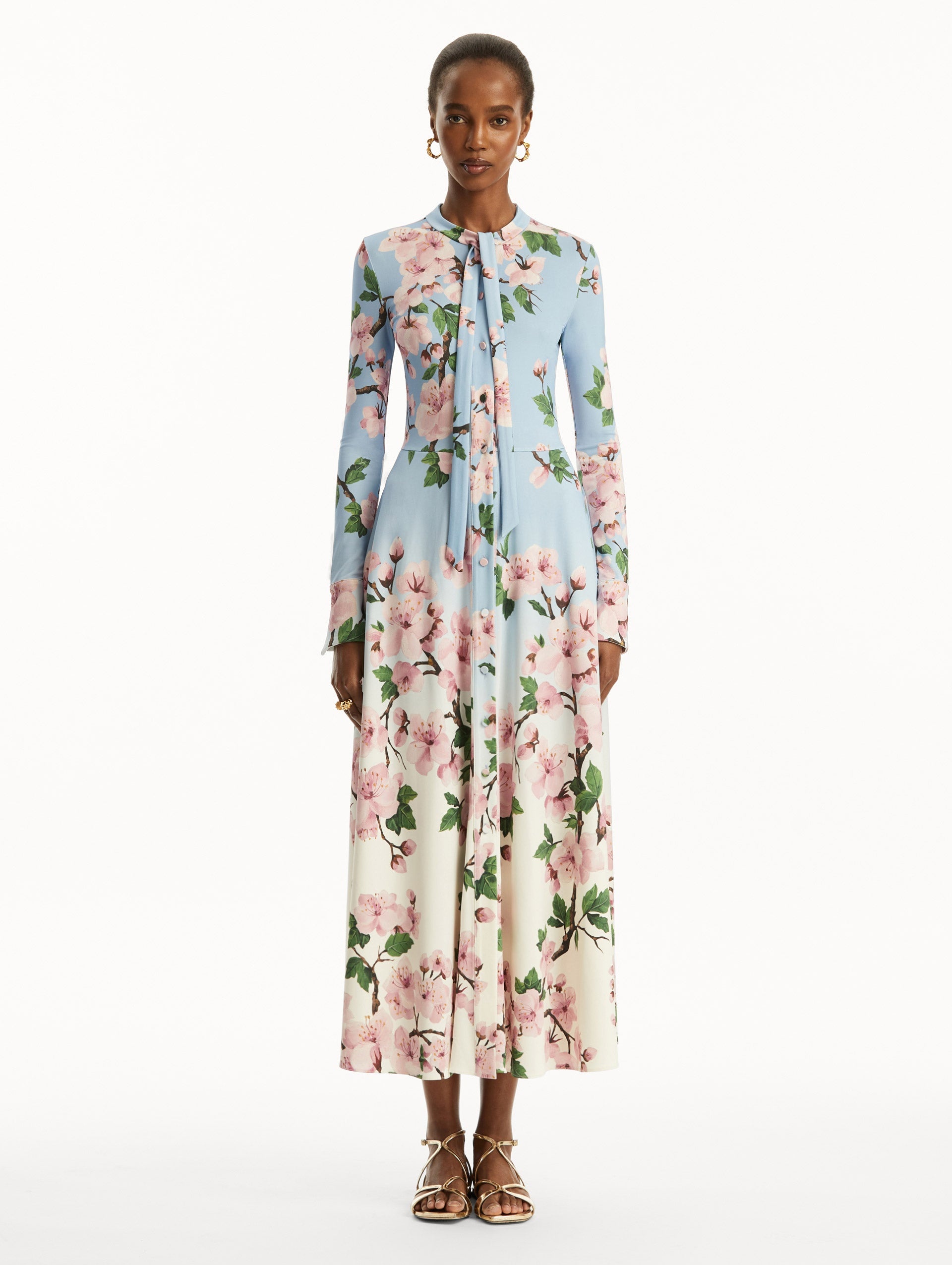 OMBRÉ CHERRY BLOSSOM JERSEY DRESS - 2