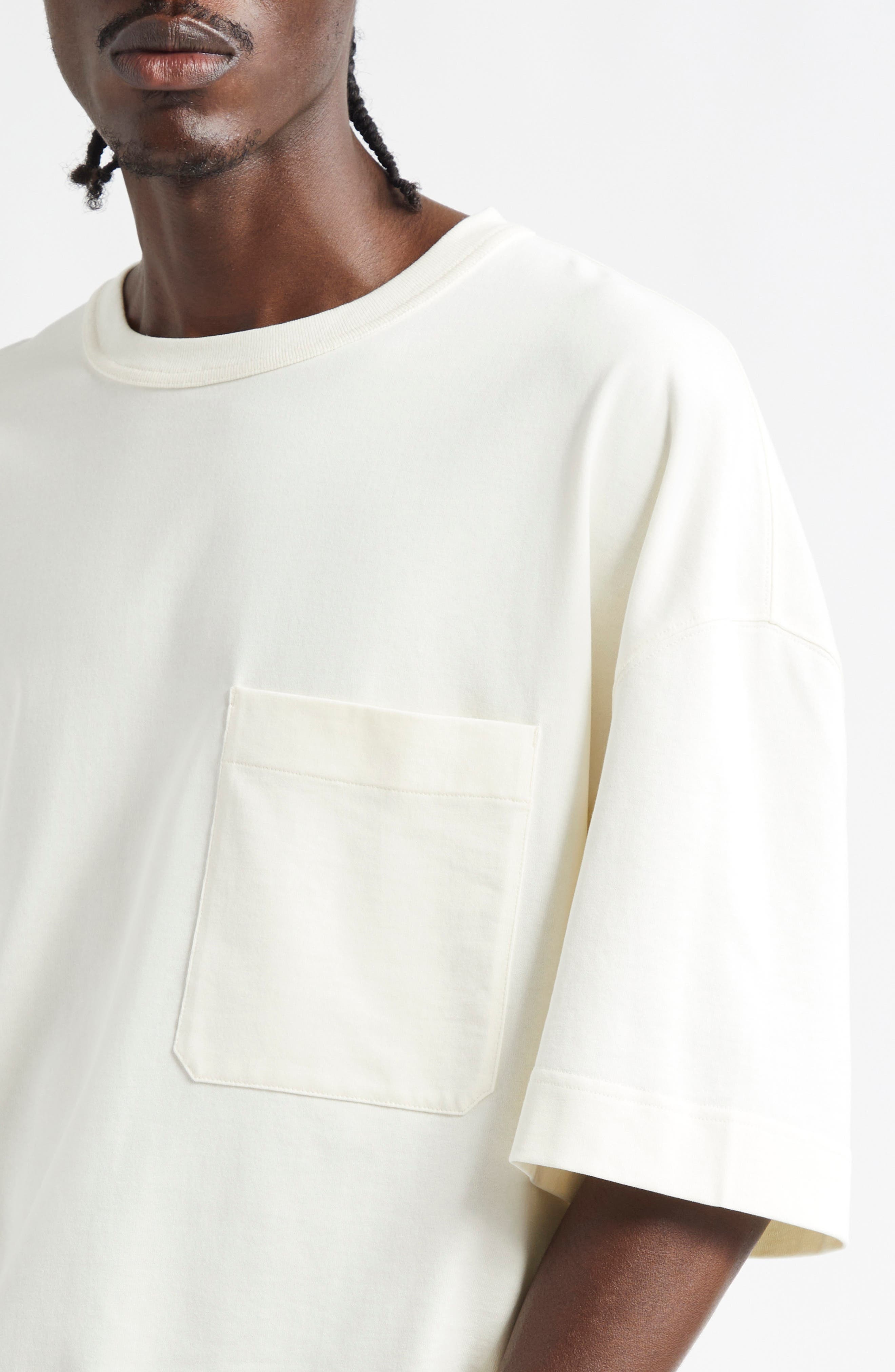 Lemaire Boxy Cotton Pocket T-Shirt in White Meringa Wh022 at Nordstrom - 5