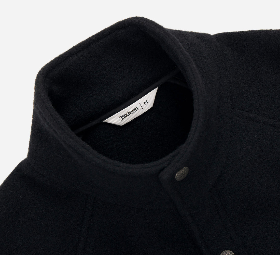 Welding Jacket - Black Melton Wool - 3