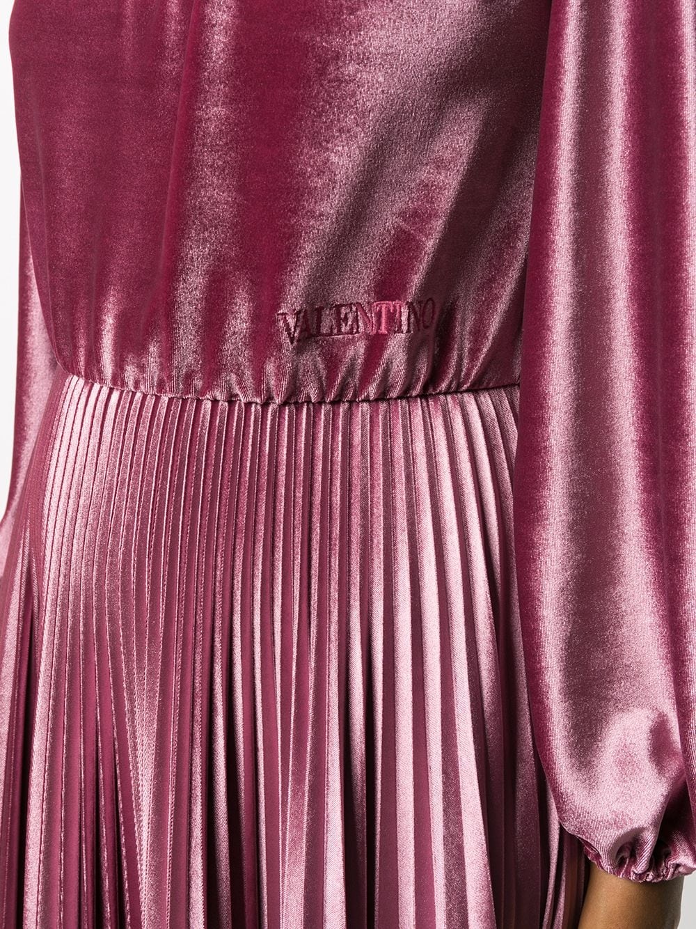 pleated velvet midi dress - 5