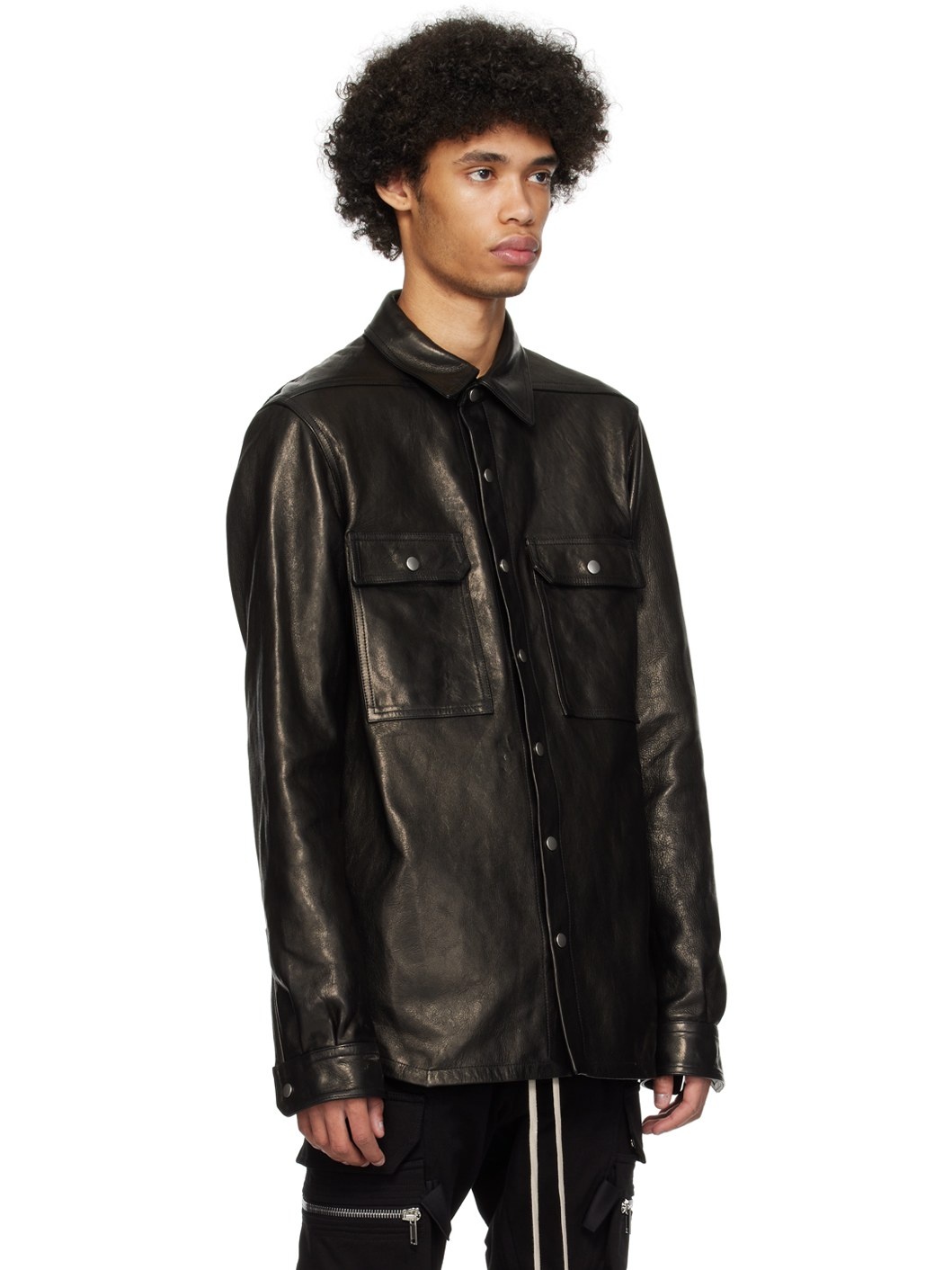 Black Waxed Leather Jacket - 2