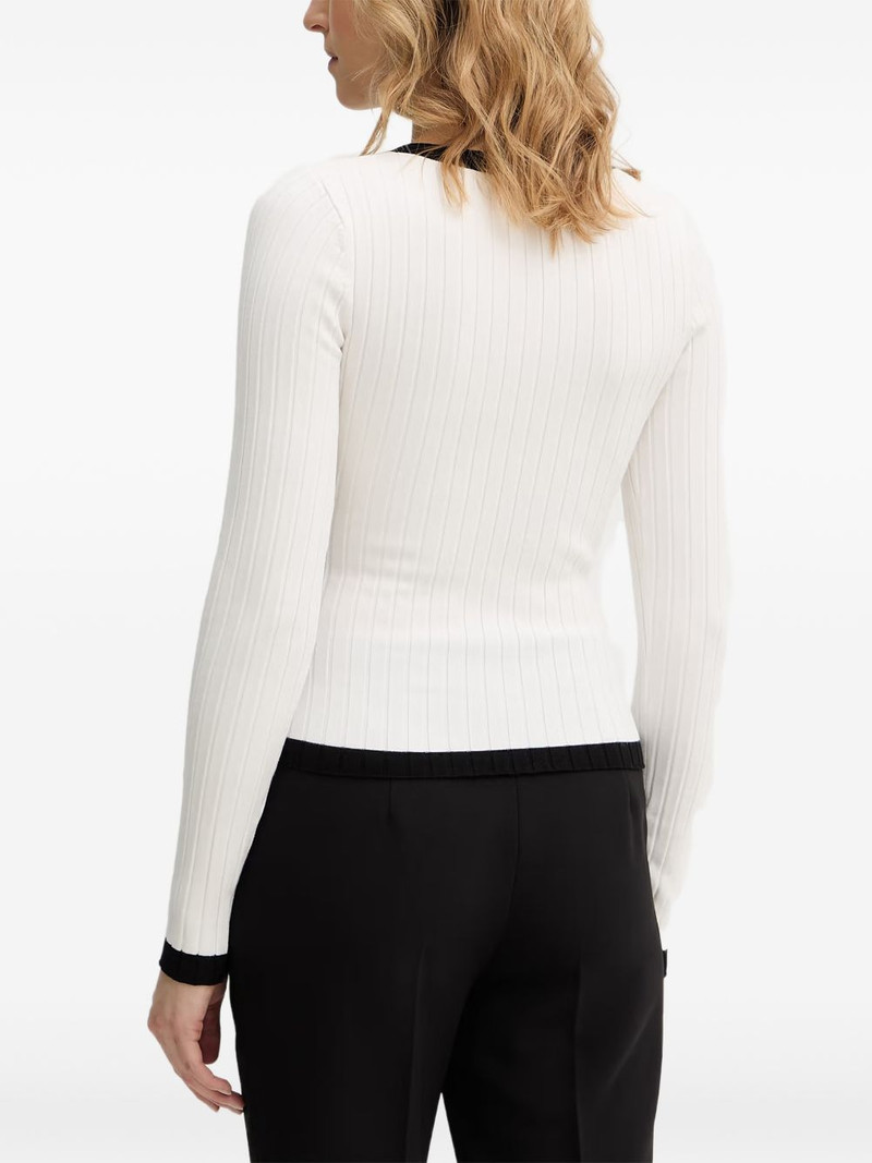 contrast-trim V-neck sweater 3
