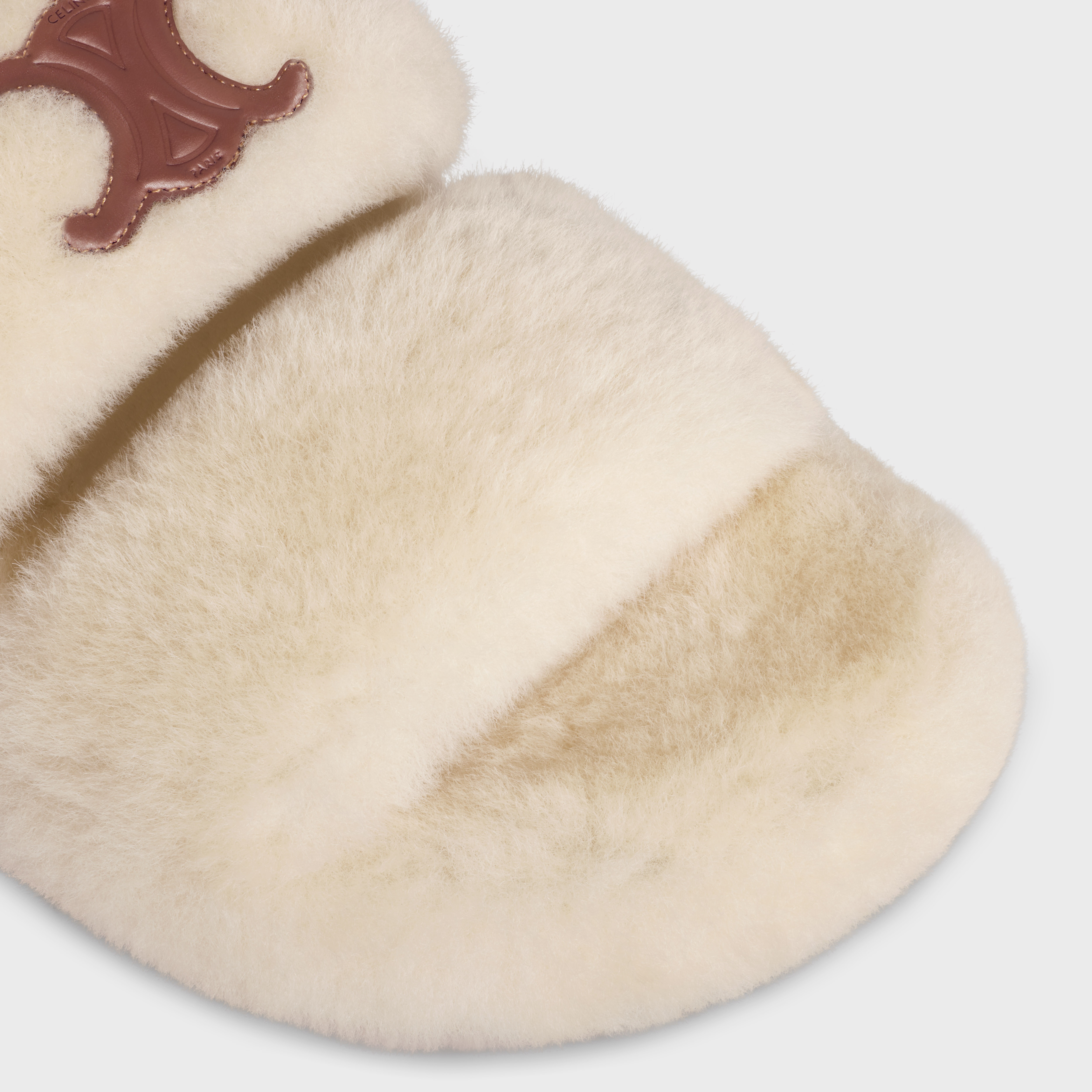 CELINE FUR SLIDES TRIOMPHE in Shearling - 4