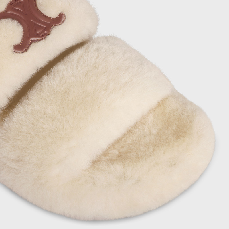 CELINE FUR SLIDES TRIOMPHE in Shearling 4