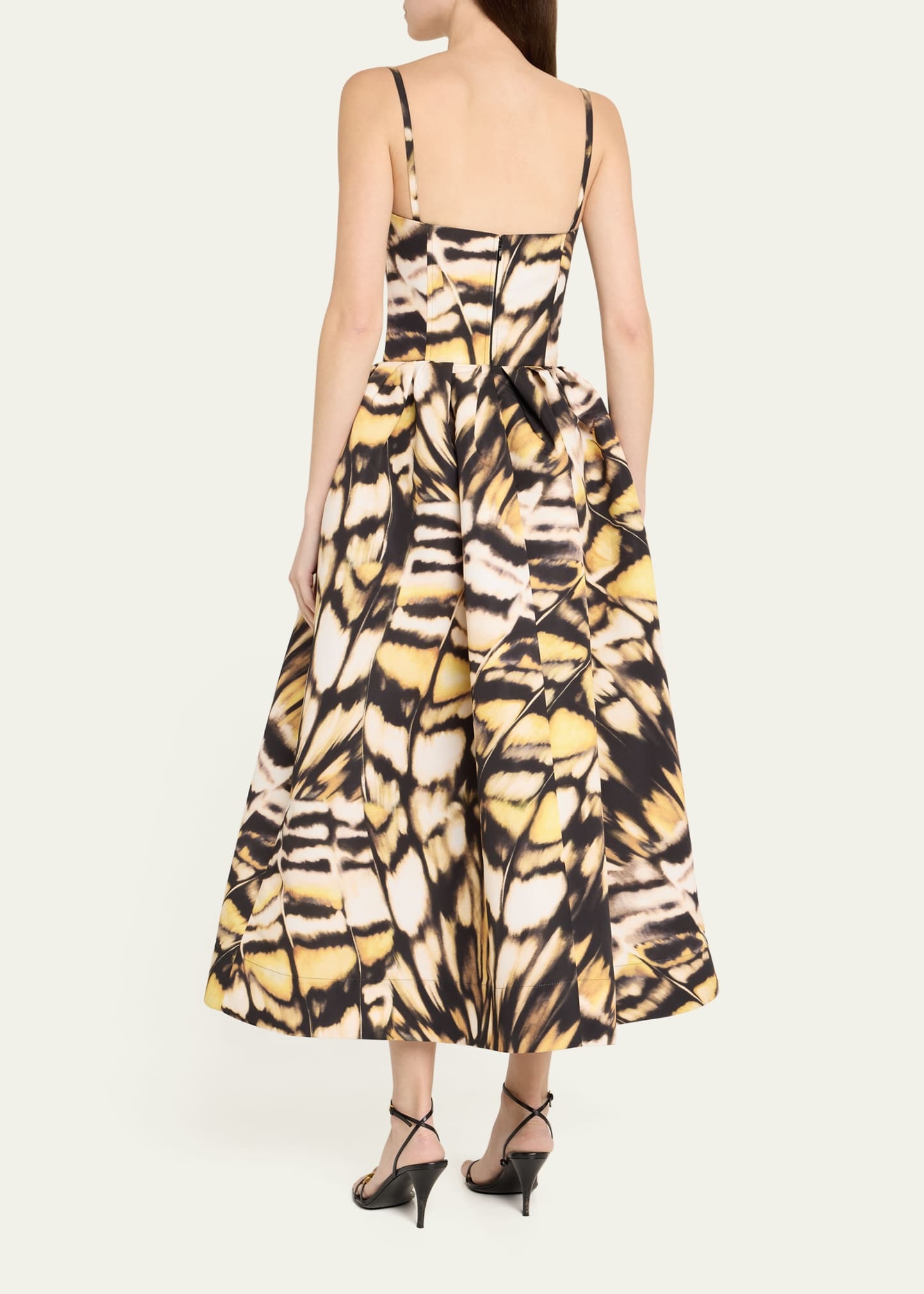 Butterfly Faille Bustier Tea-Length Dress - 3