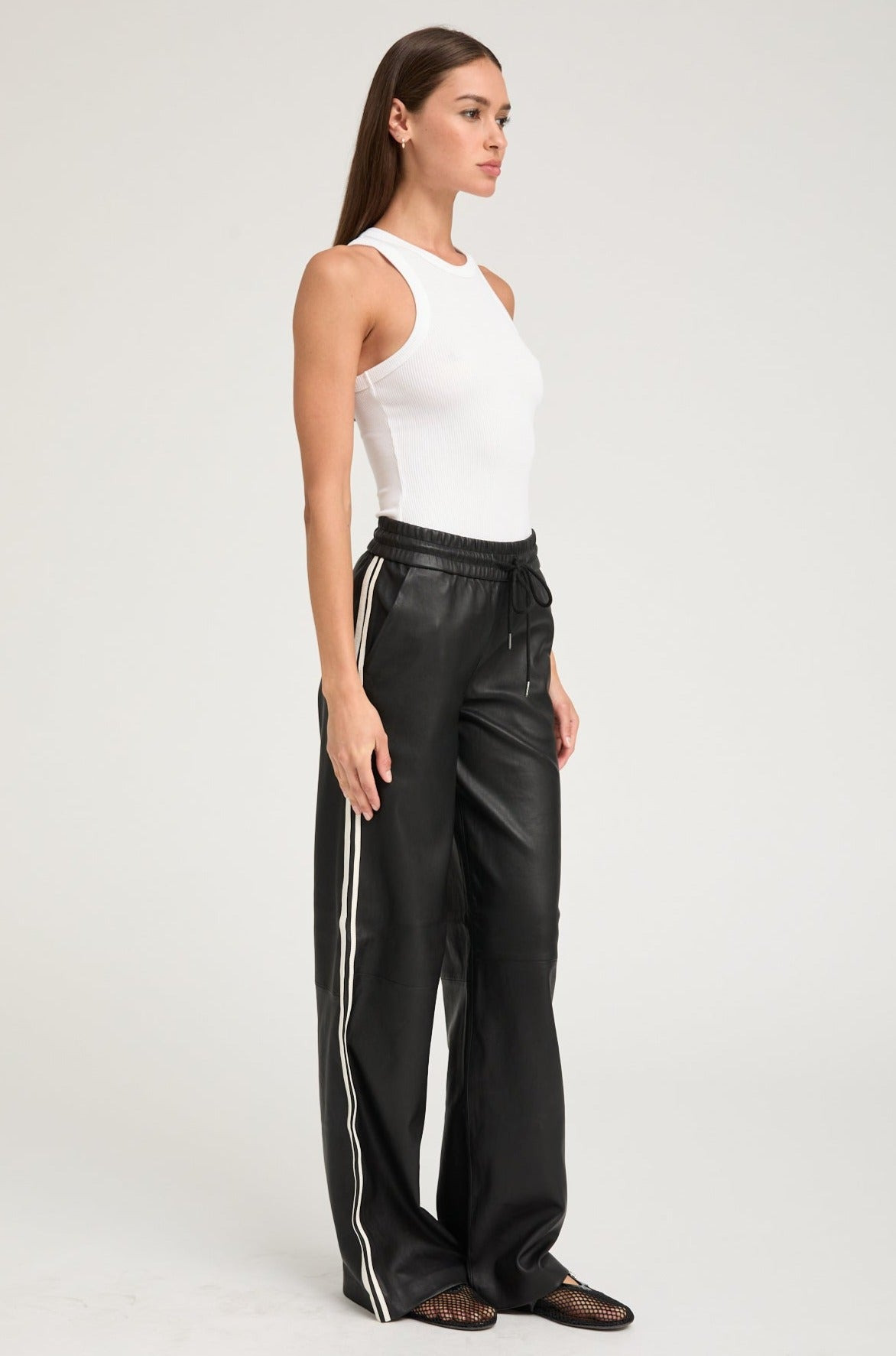 WHITE RIB RACER TANK - 7