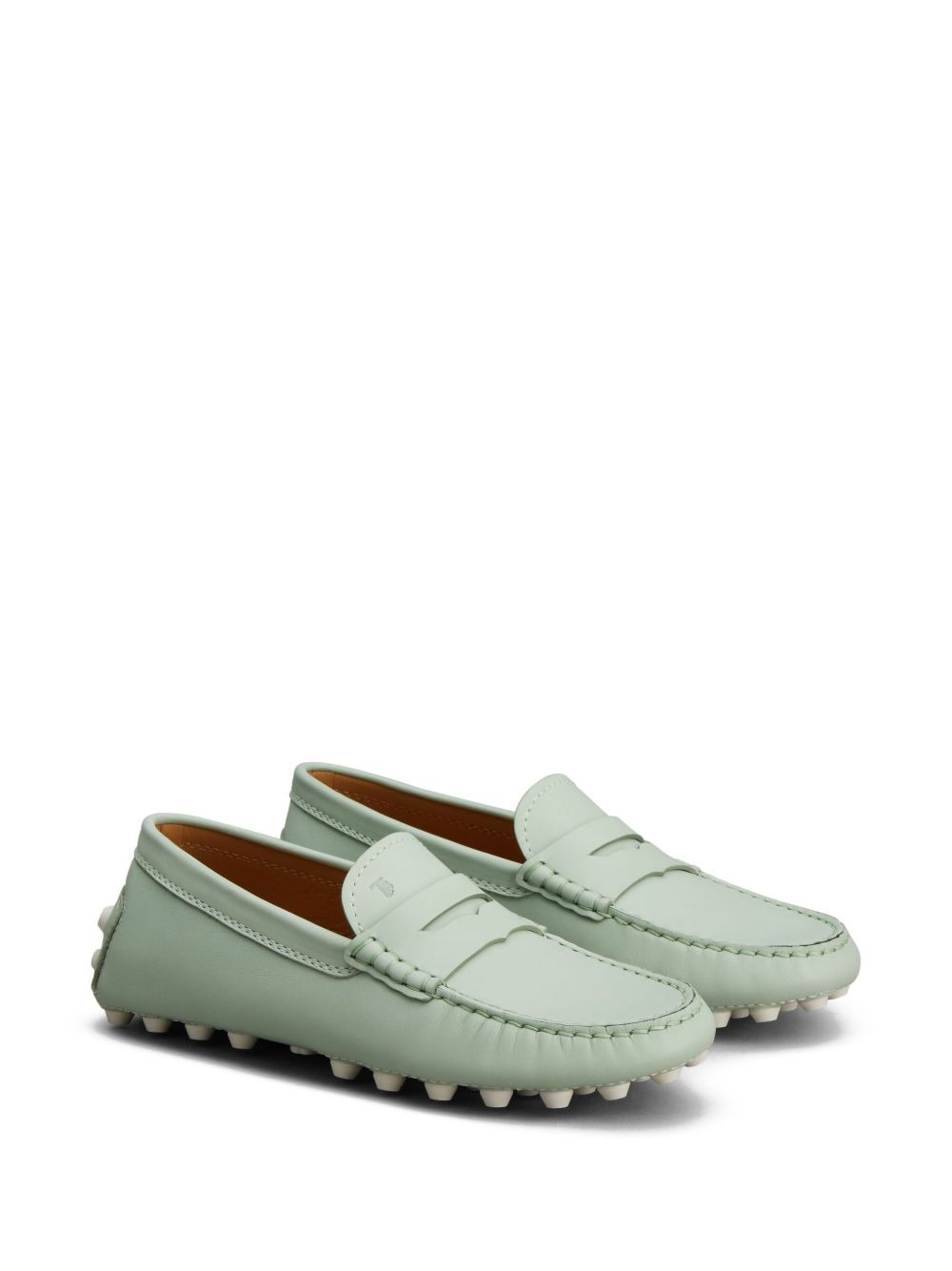 pebble-detail leather loafers - 2