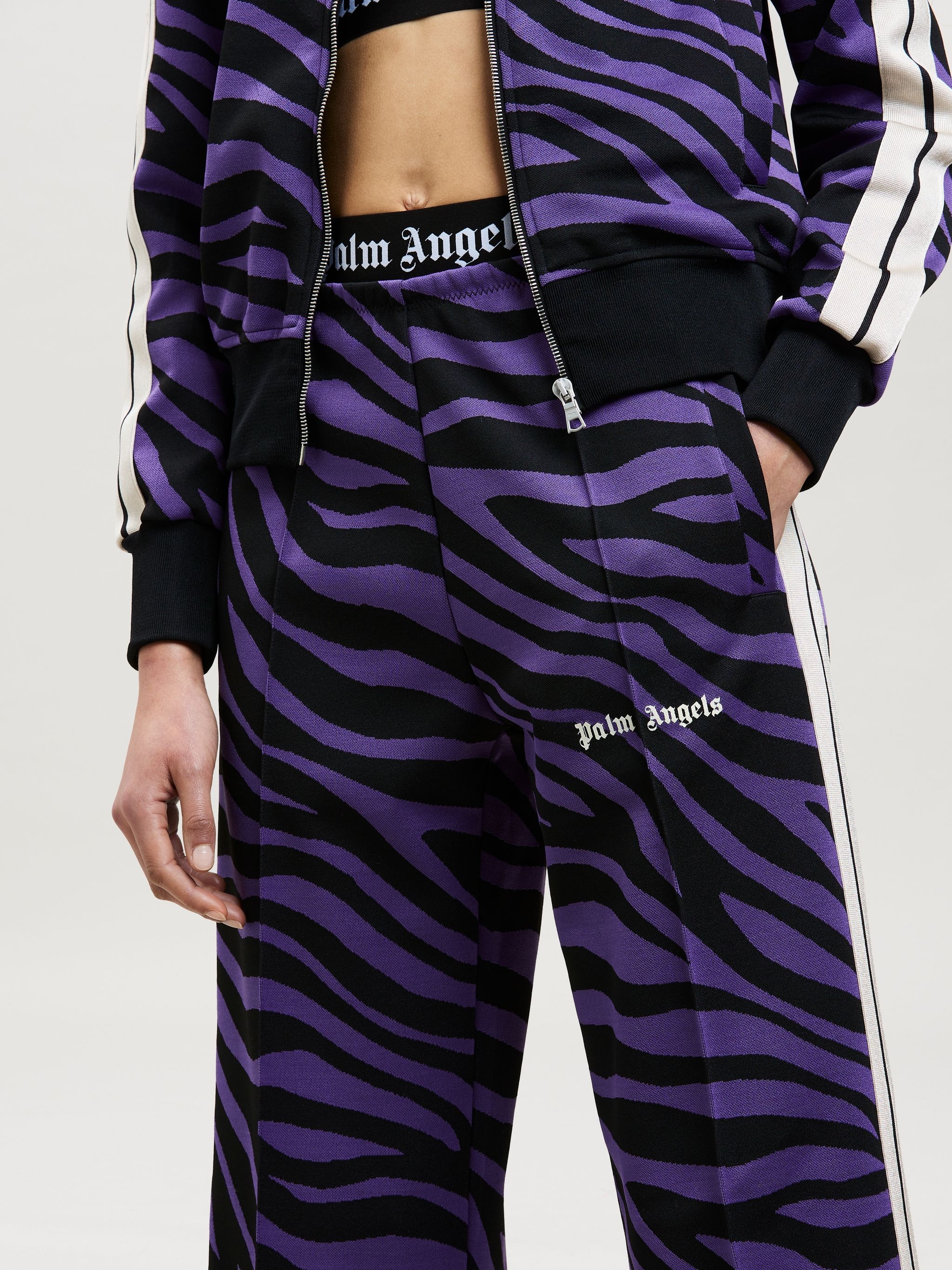 JACQUARD ZEBRA CROPPED TRACK PANTS - 6