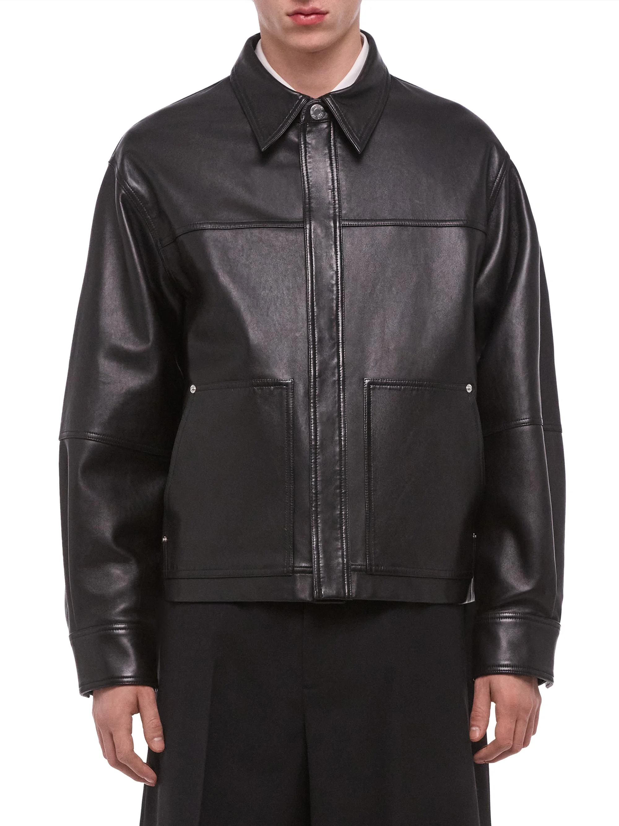 Men's Leather Jacket - Black - 1