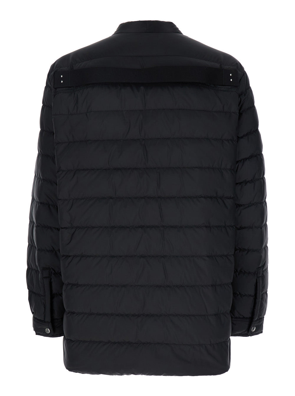 Rick Owens X Moncler Men Black Down Jacket With Logo Patch On The Sleeve And Snap Buttons In Tech Fa - 2