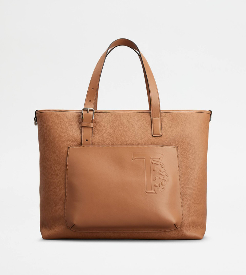 TOD'S SHOPPING BAG IN LEATHER MEDIUM - BROWN 1