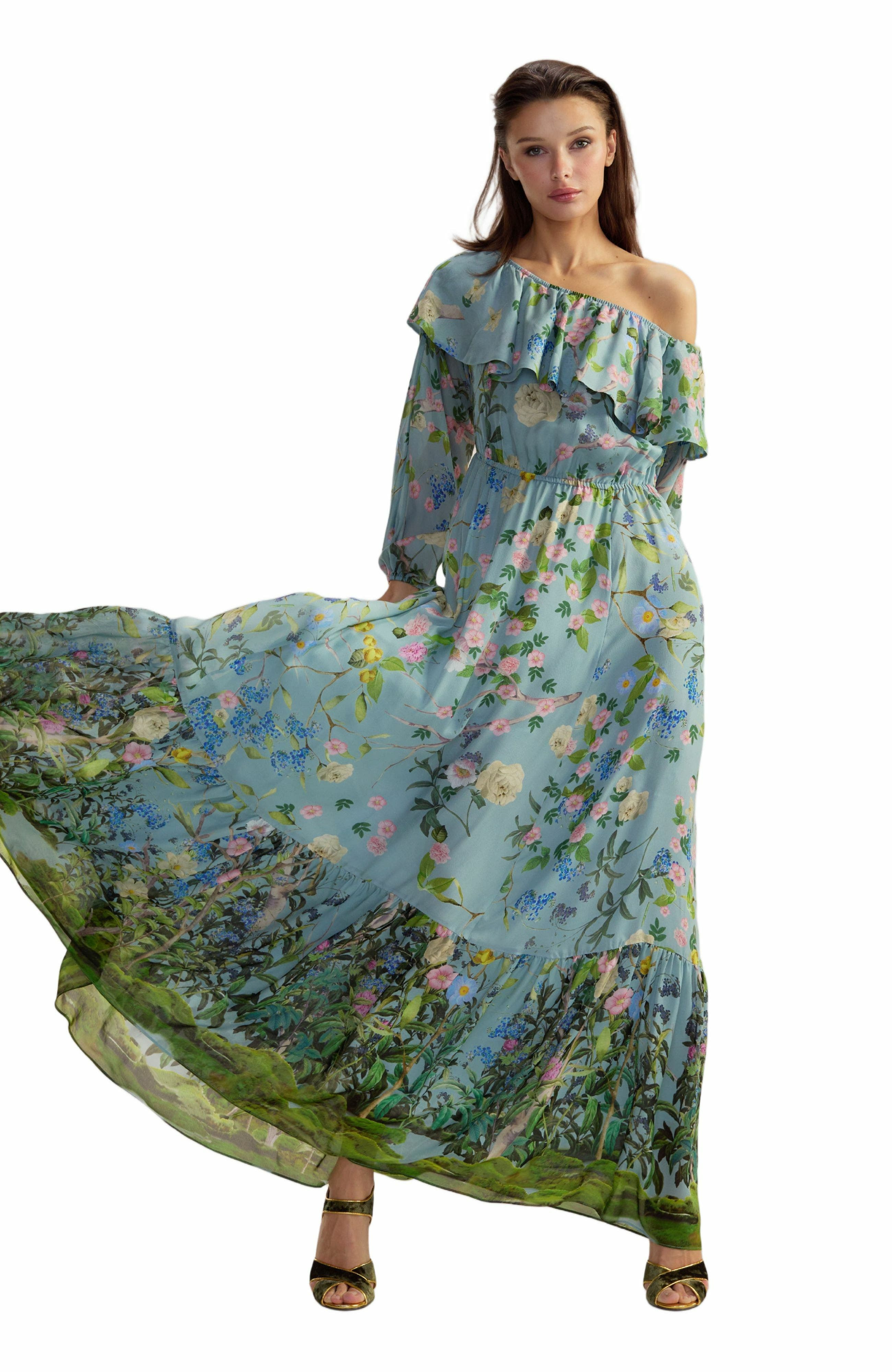 Cynthia Rowley Ophelia Dress in Blue Floral at Nordstrom - 4