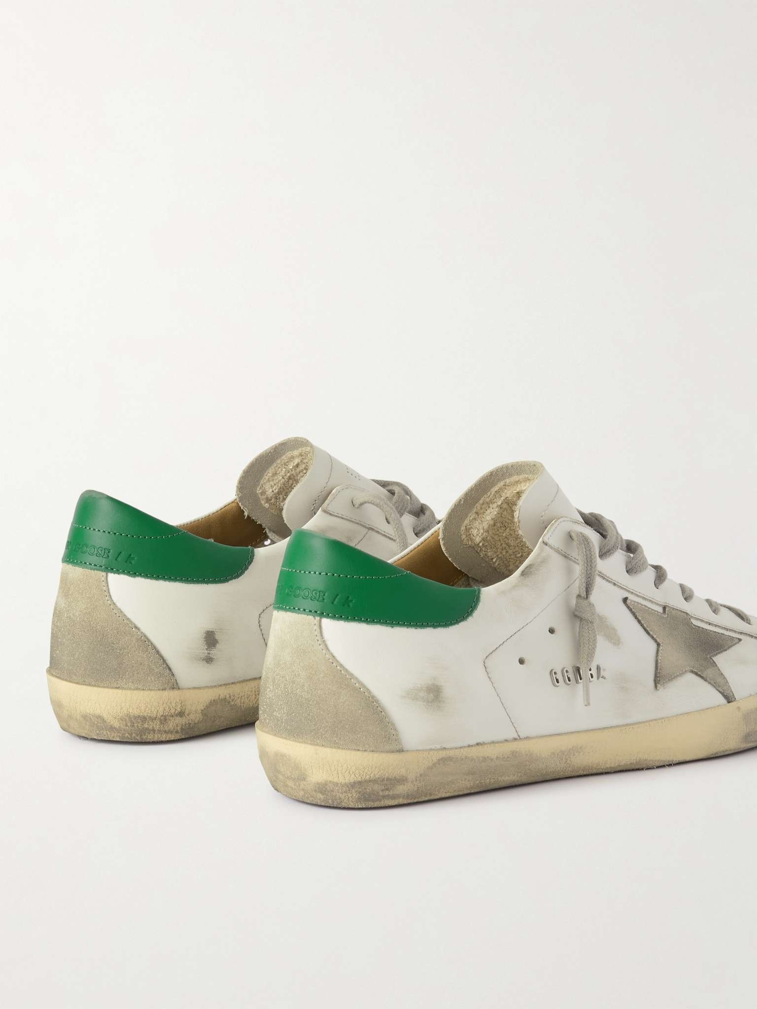 Superstar Distressed Leather and Suede Sneakers - 5