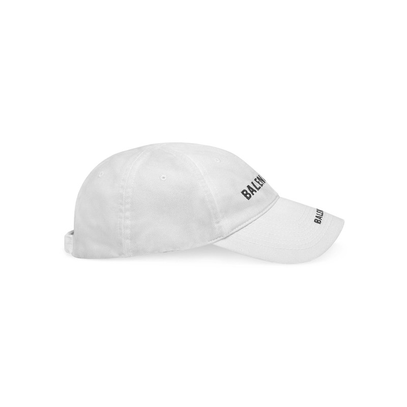 Double Logo Cap in White 4