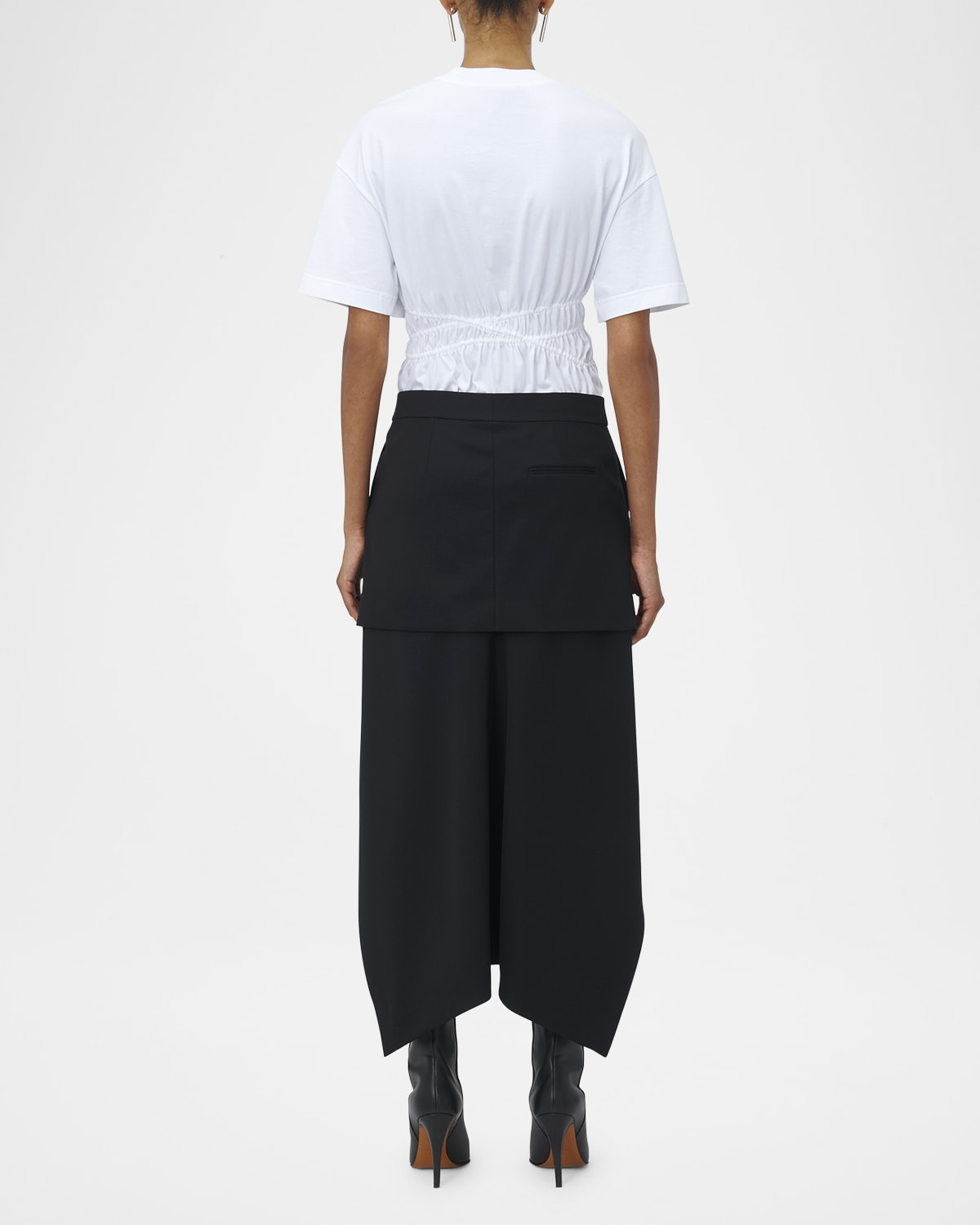 Layered High Low Wool Skirt - 2