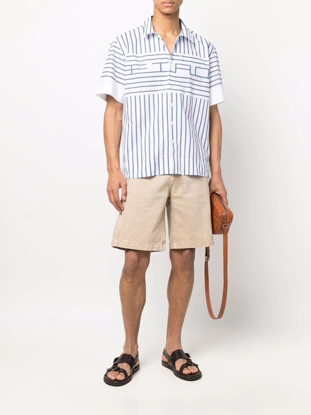 cotton logo-stripe shirt - 2