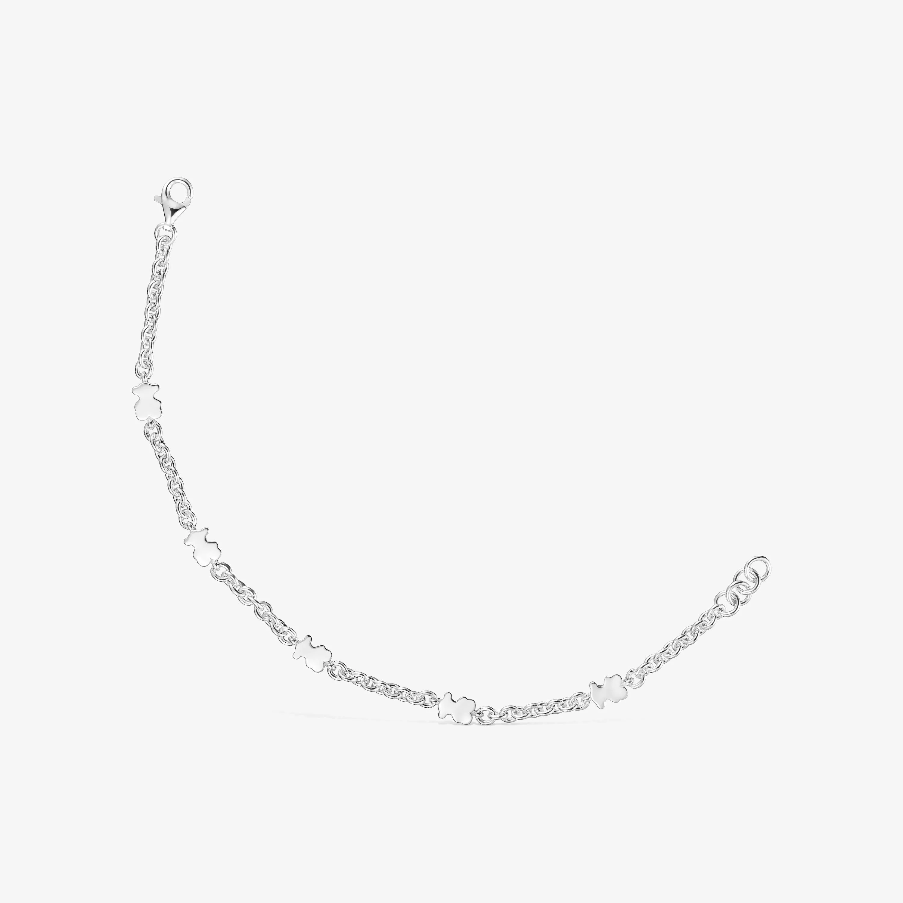 Silver Chain bracelet and silver bear charm Sweet Dolls - 1