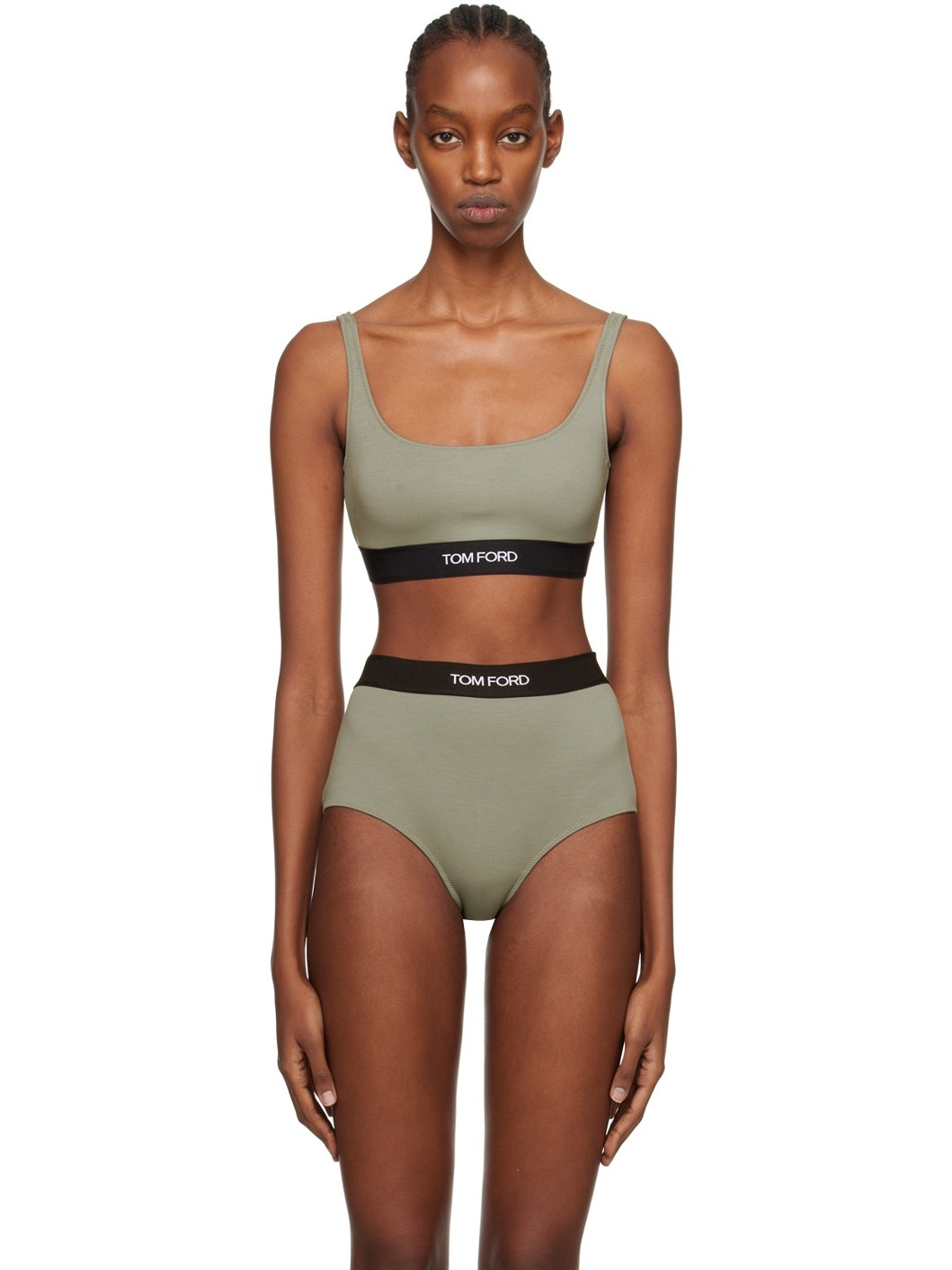 Green Square Neck Bra - 1