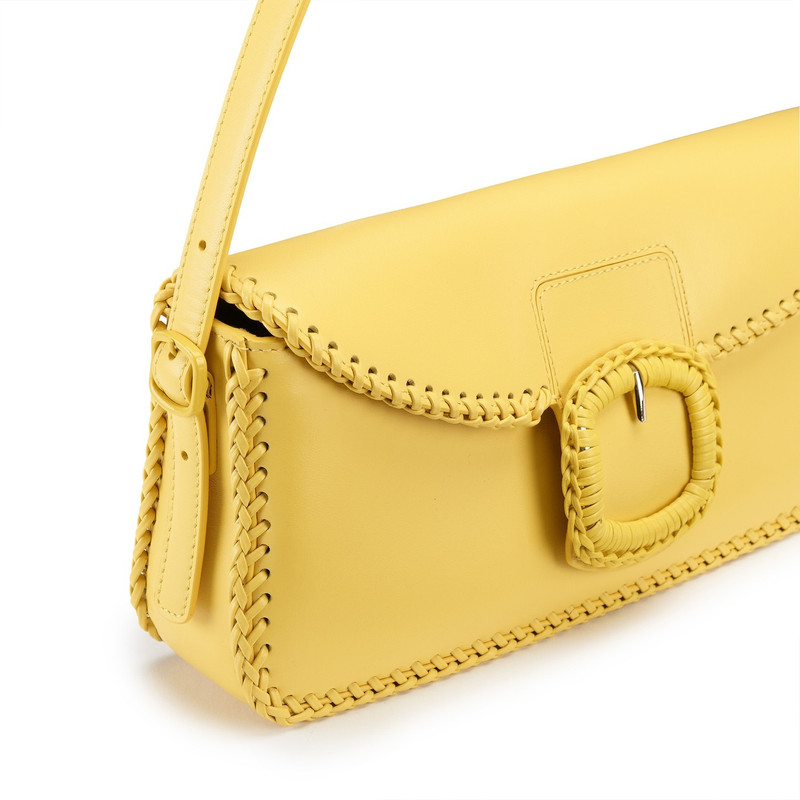 Yellow leather shoulder bag 3