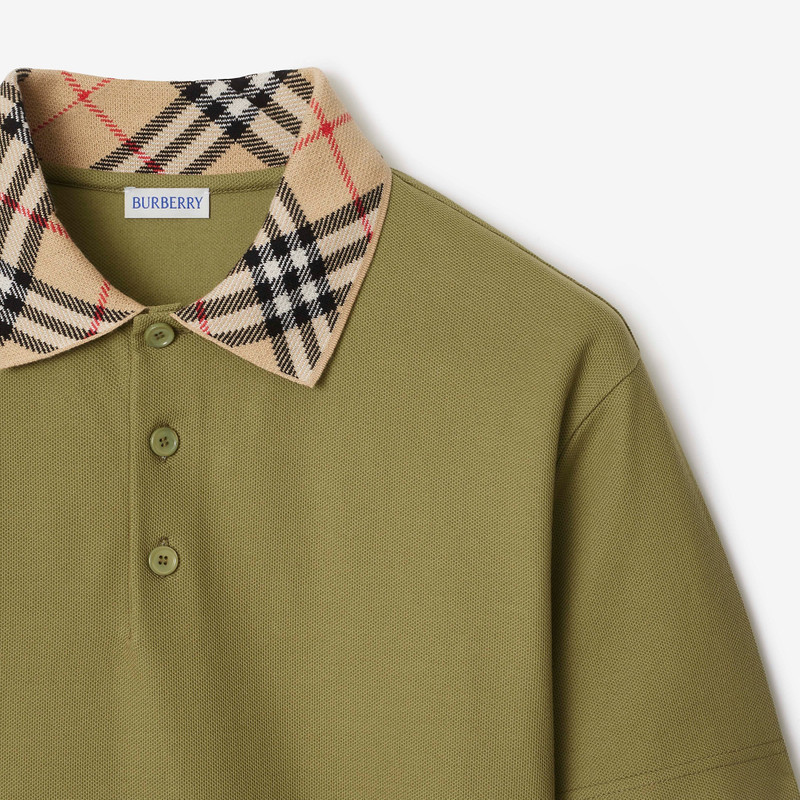 Check Collar Cotton Polo Shirt 5