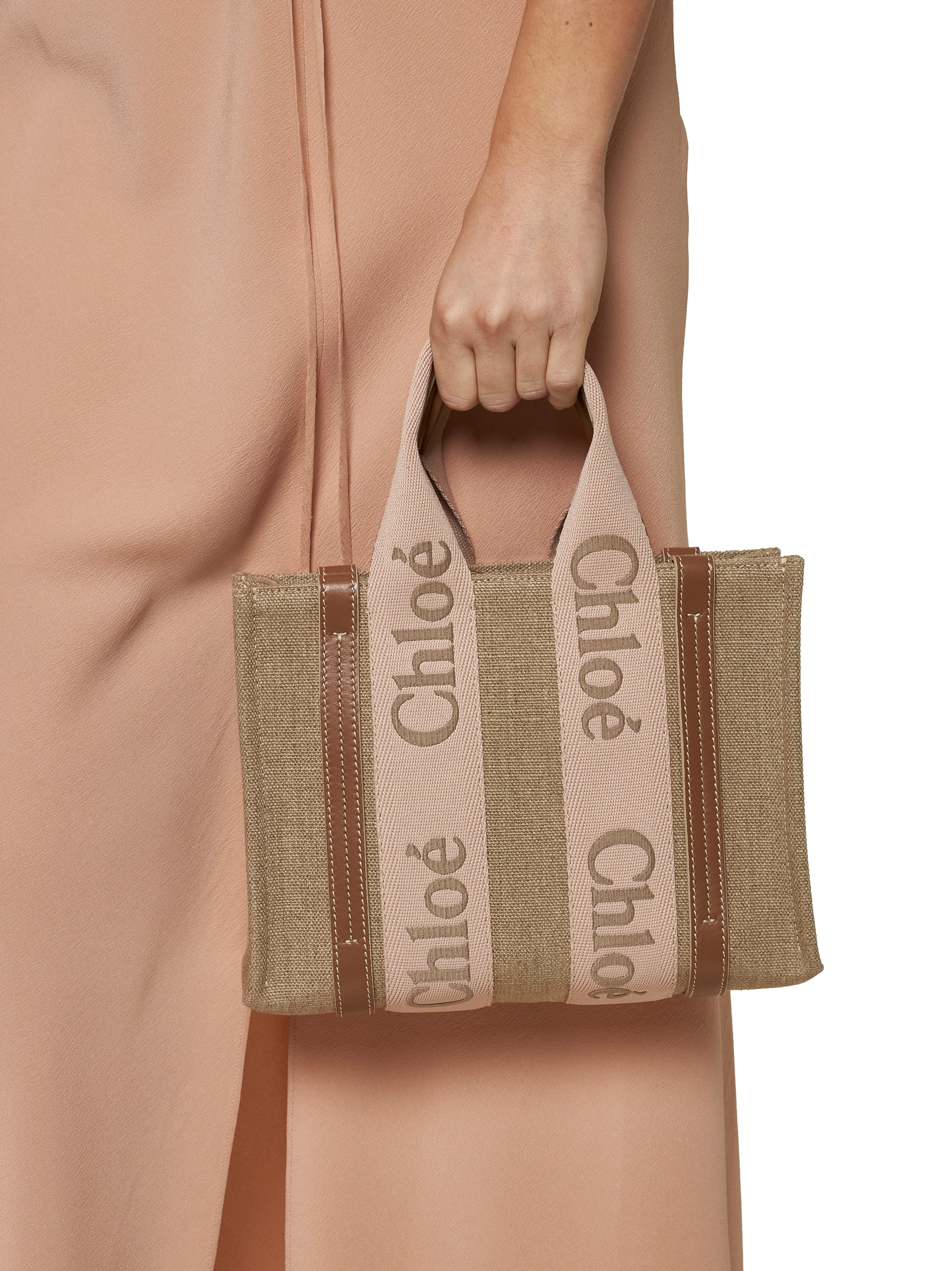 Woody linen small tote bag - 2
