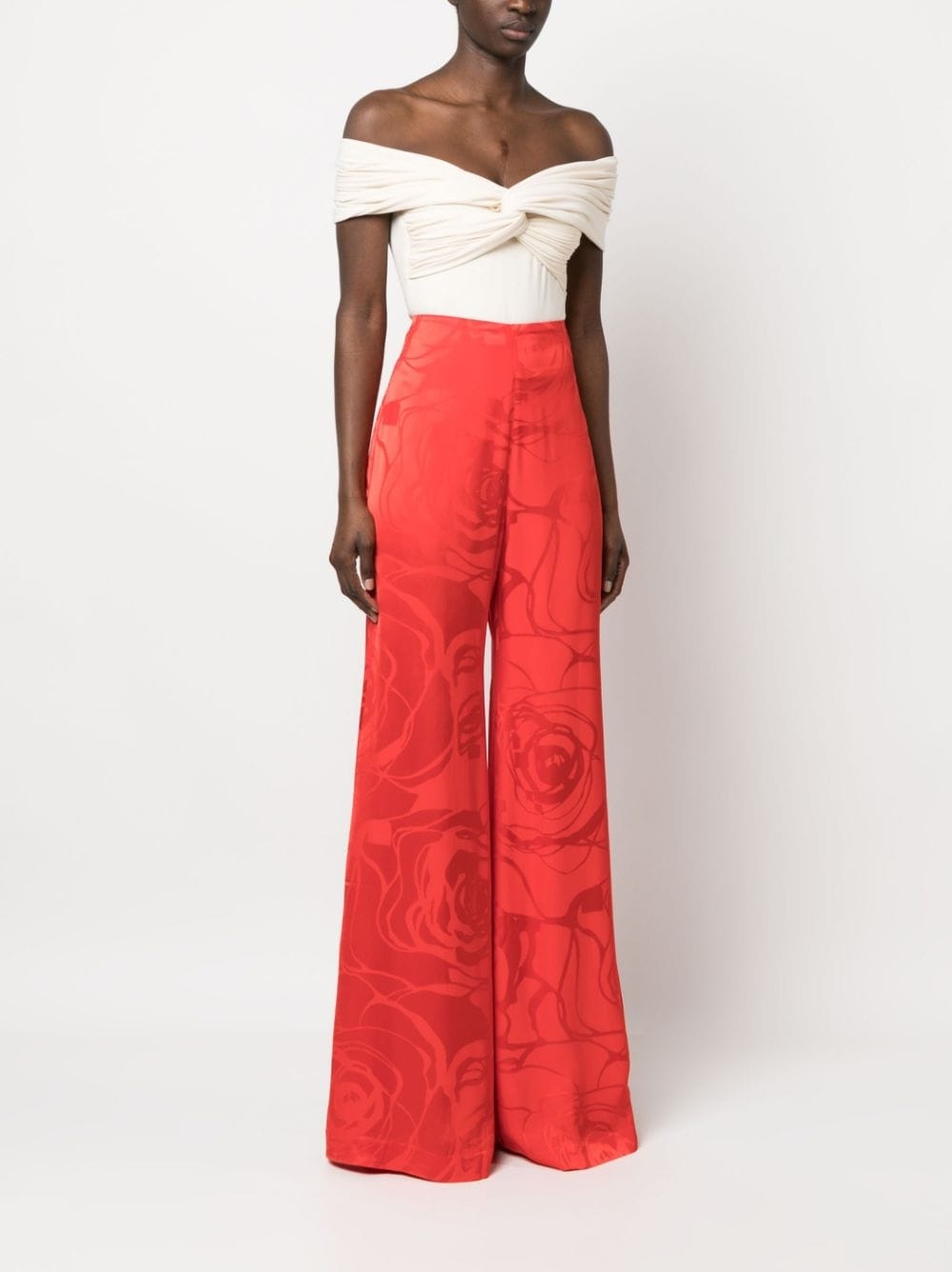Grotte floral-jacquard trousers - 3