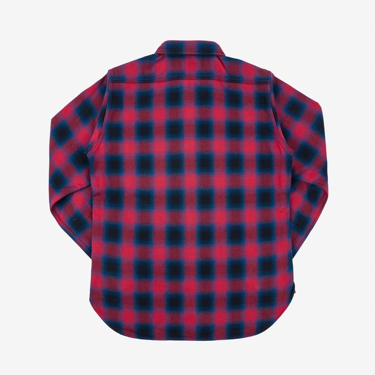 IHSH-379-RED Ultra Heavy Flannel Ombré Check Work Shirt - Red - 6