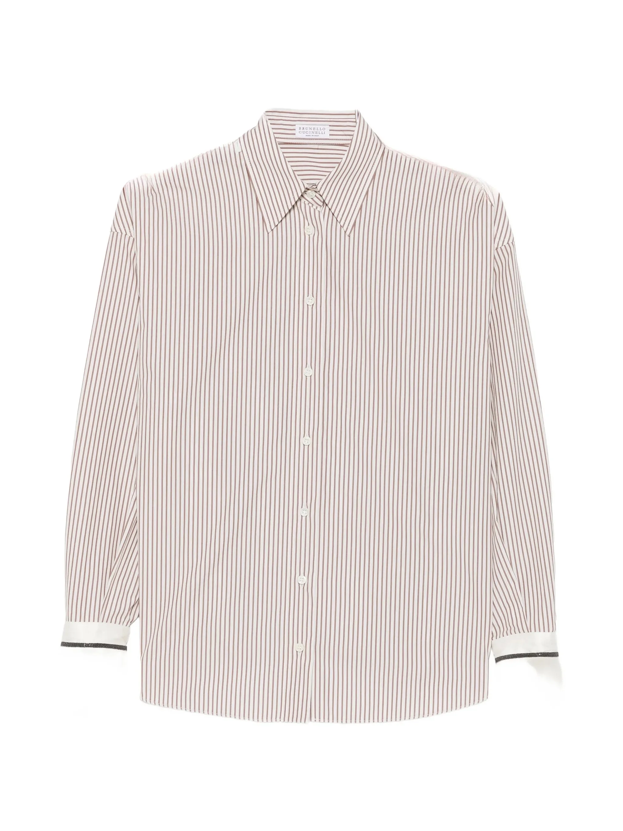 Brunello Cucinelli Vertical-stripe Long-sleeve Shirt - 1