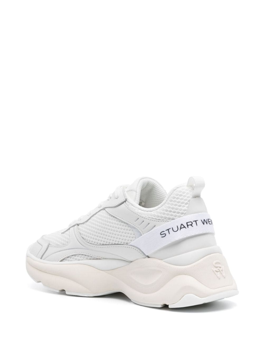 logo-patch mesh chunky sneakers - 3
