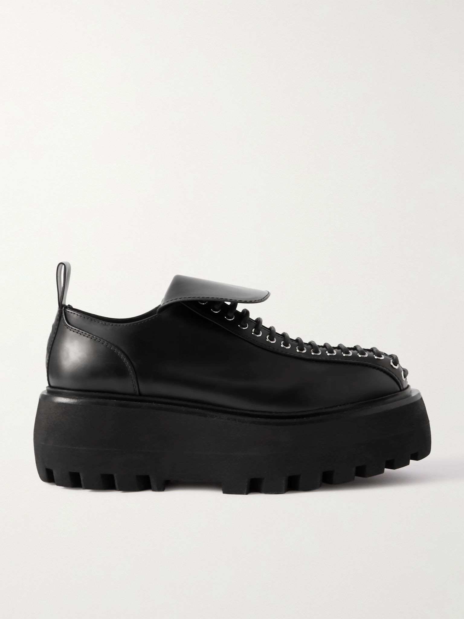 Leather platform brogues Black - 1