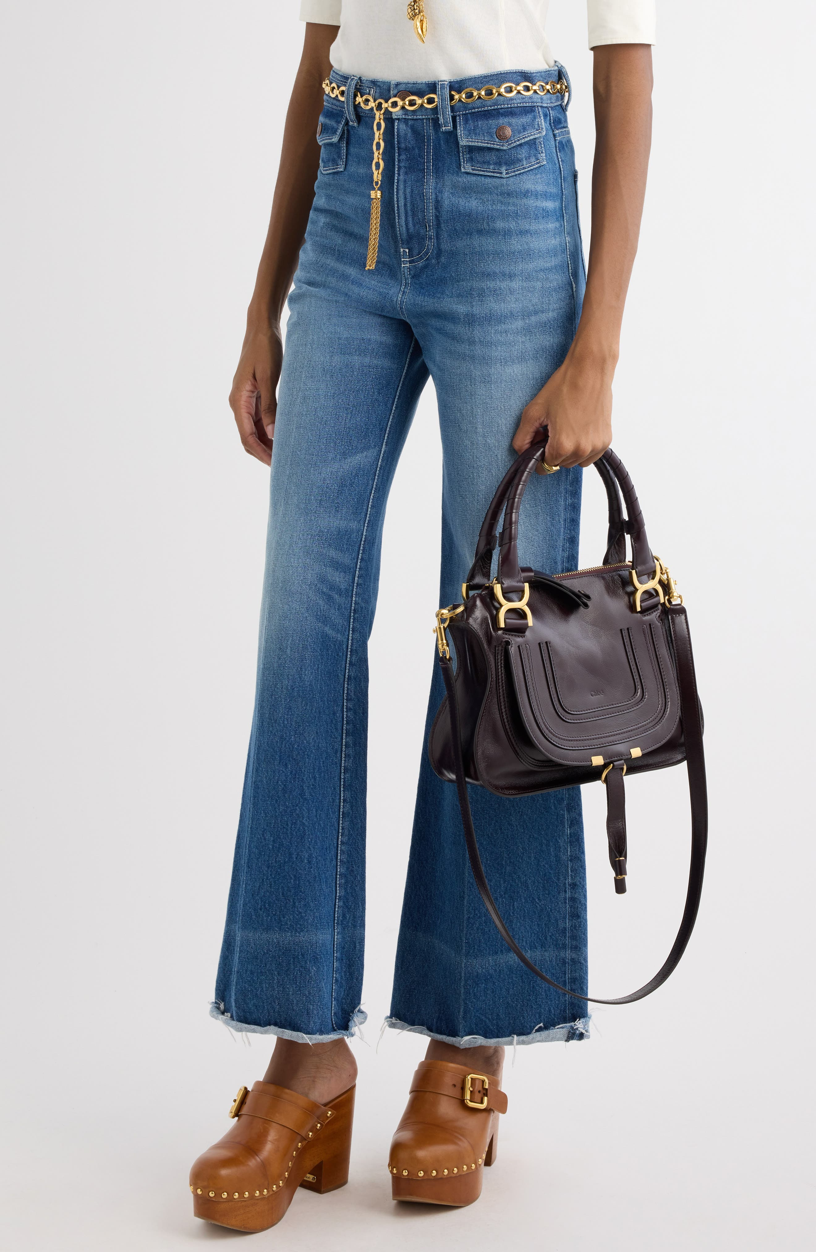Chloé Medium Marcie Leather Satchel in 25E Sooty Brown at Nordstrom - 7