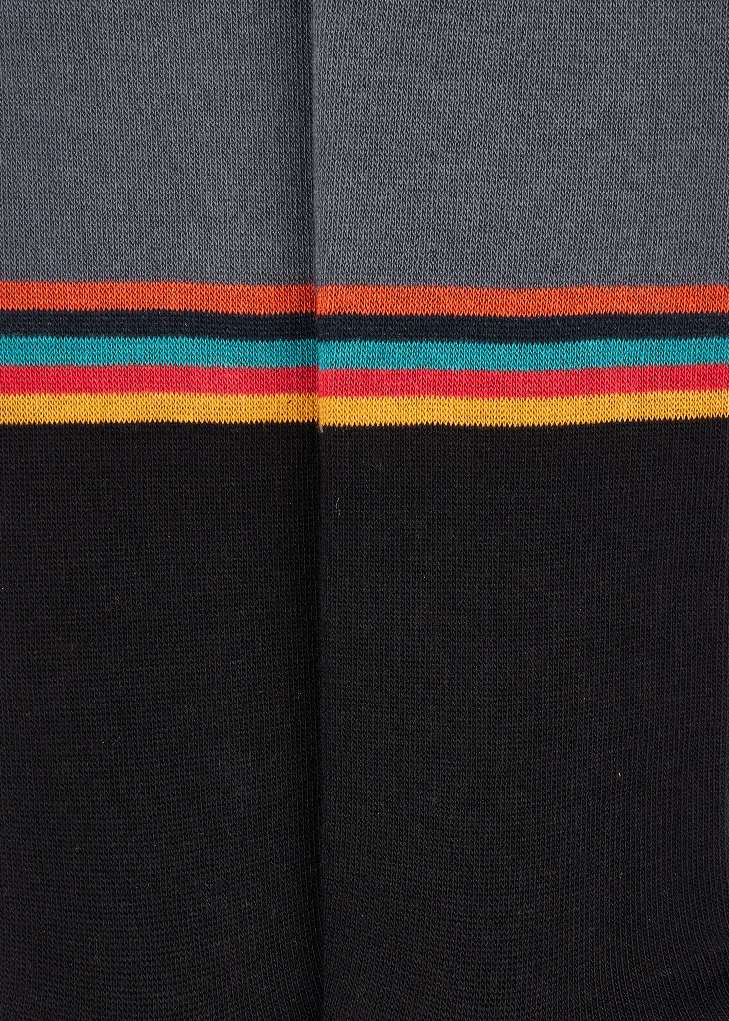 Grey and Black 'Artist Stripe' Colourblock Socks - 3