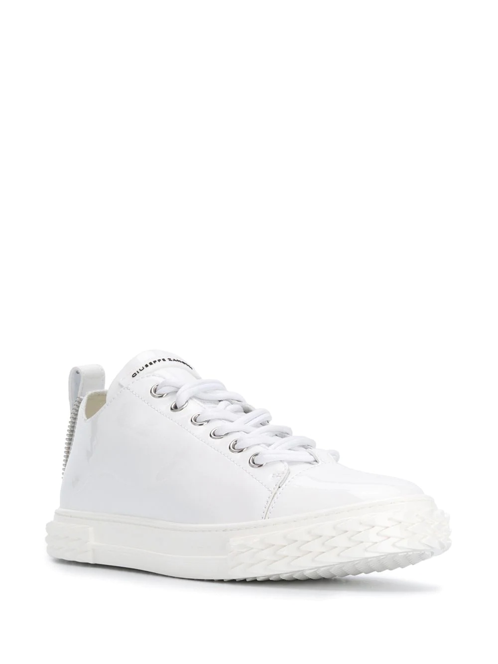 croc-effect low-top sneakers - 2