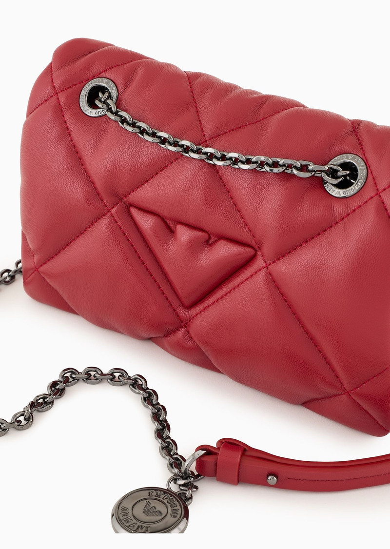 Quilted nappa leather-effect shopper bag with flap 5