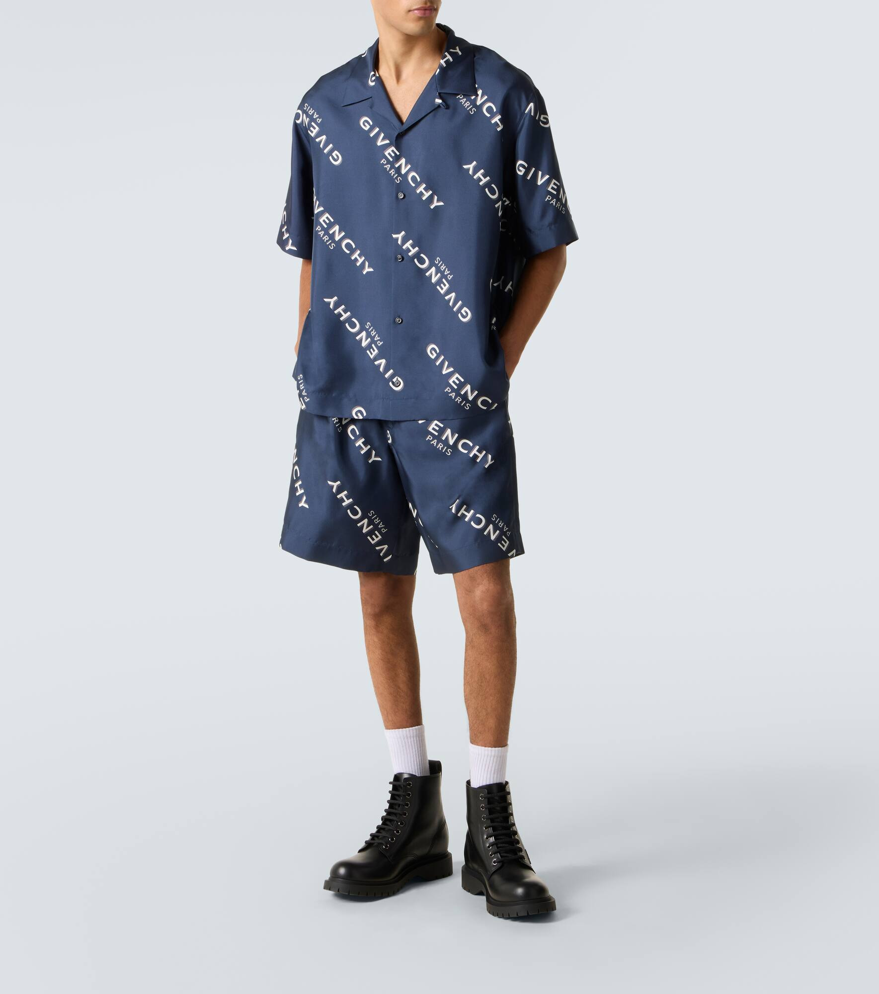 Givenchy Shadow silk Bermuda shorts - 2