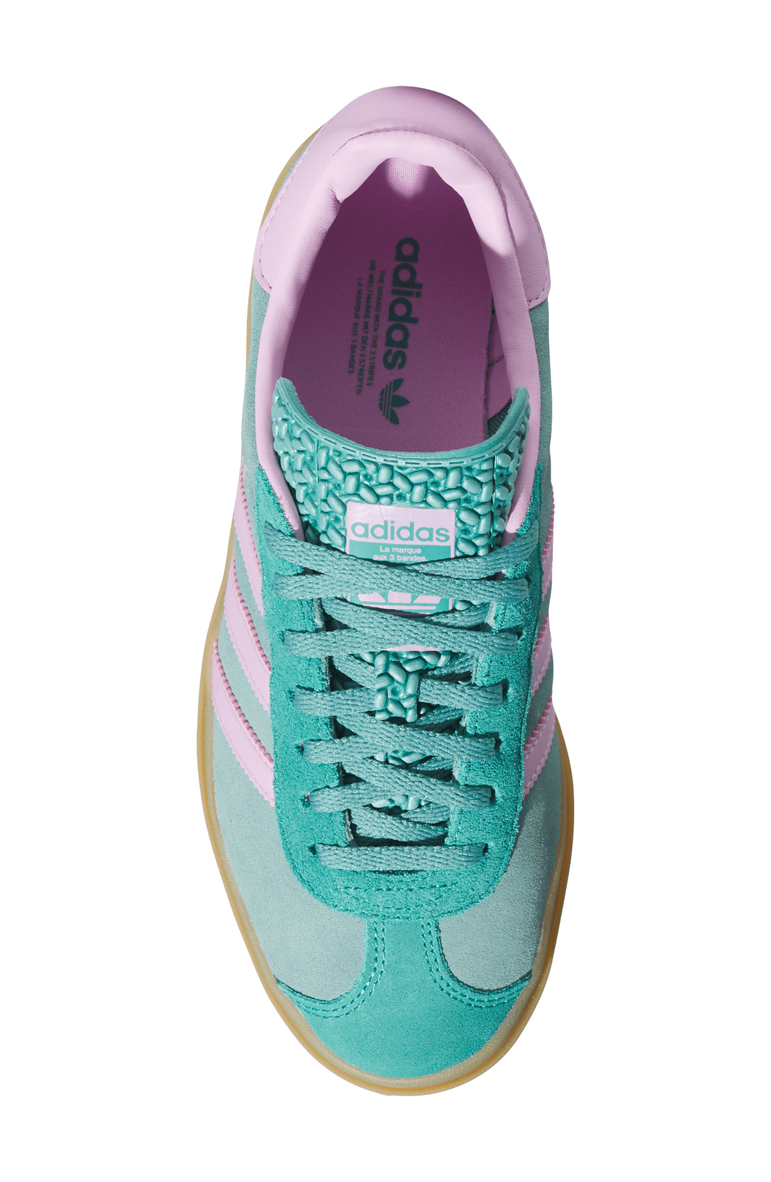 adidas Gazelle Bold Platform Sneaker in Powder Teal/Lilac/Pure Teal at Nordstrom - 4