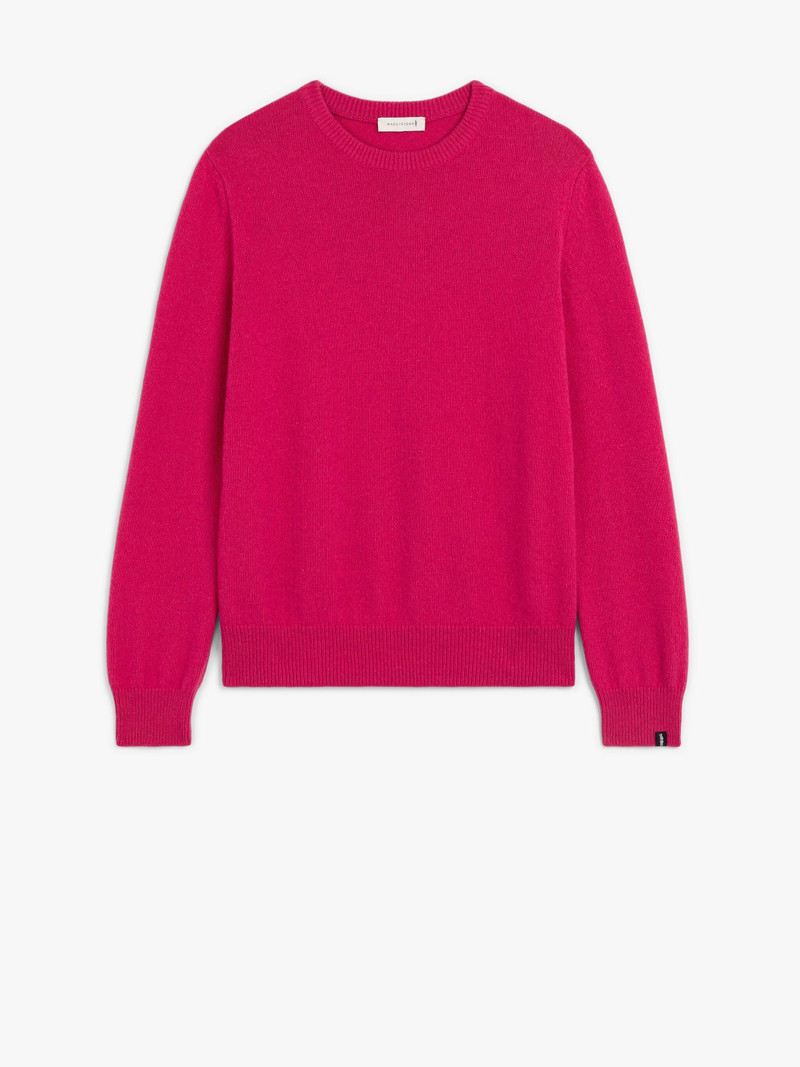 HOLKHAM FUCHSIA CASHMERE CREWNECK SWEATER 1