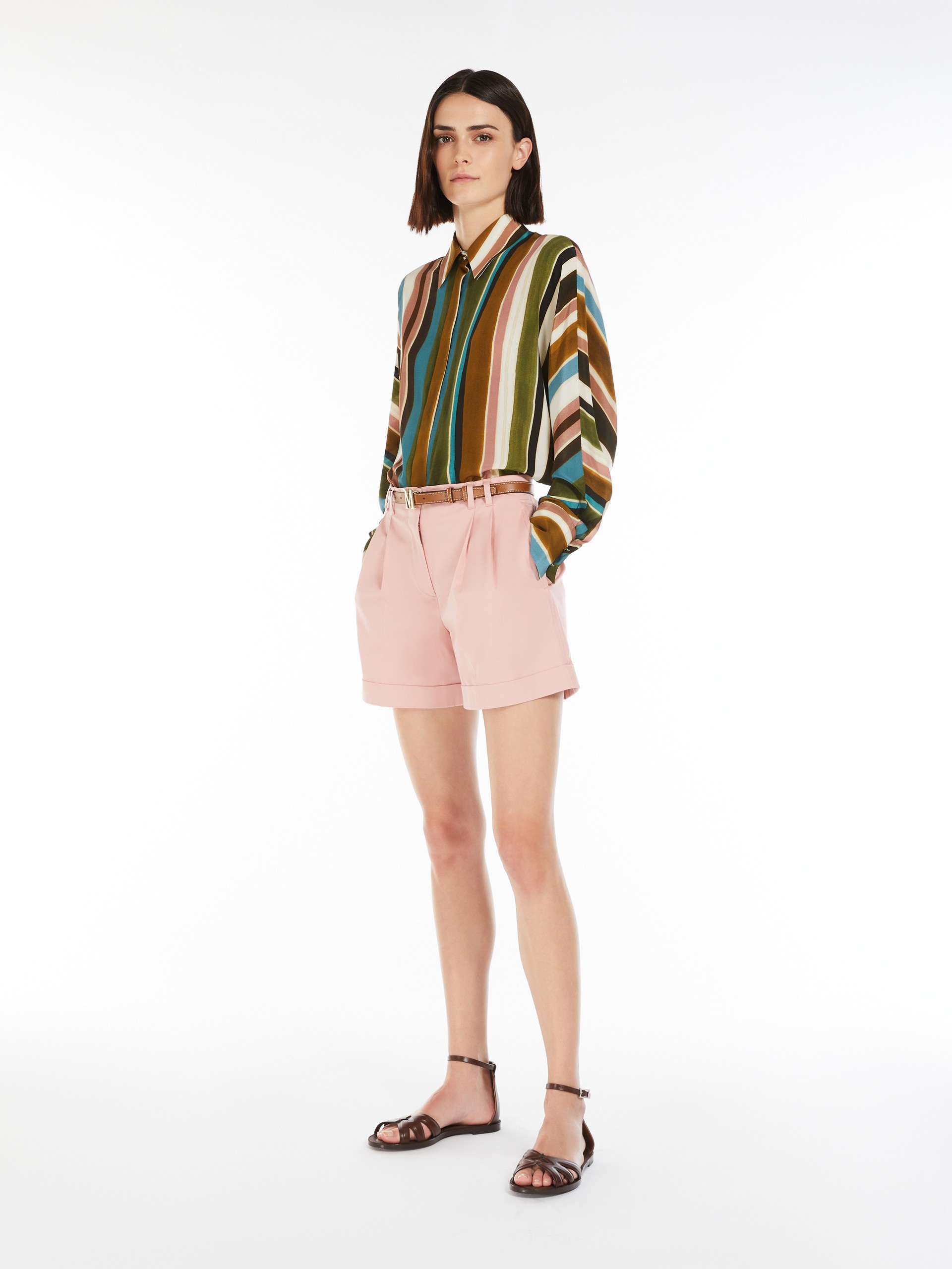BERGEN Cotton gabardine shorts - 2