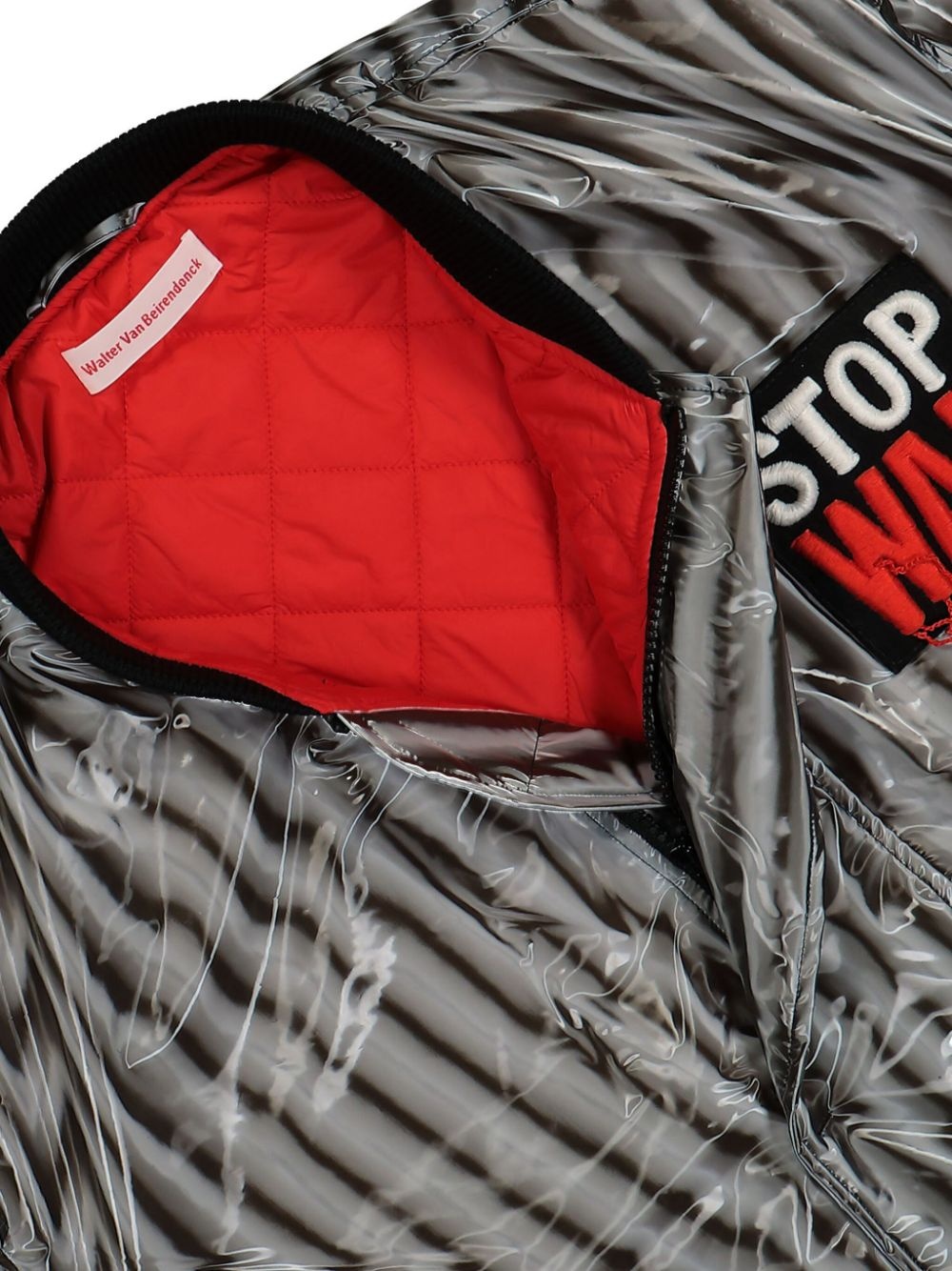 logo-patch bomber jacket - 3