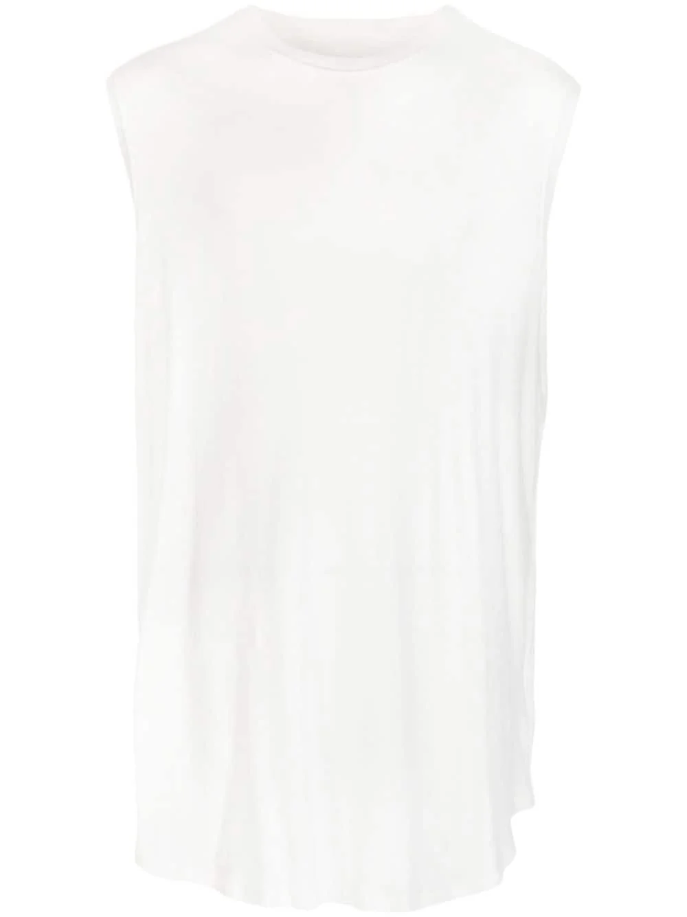 curved-hem cotton tank top - 1