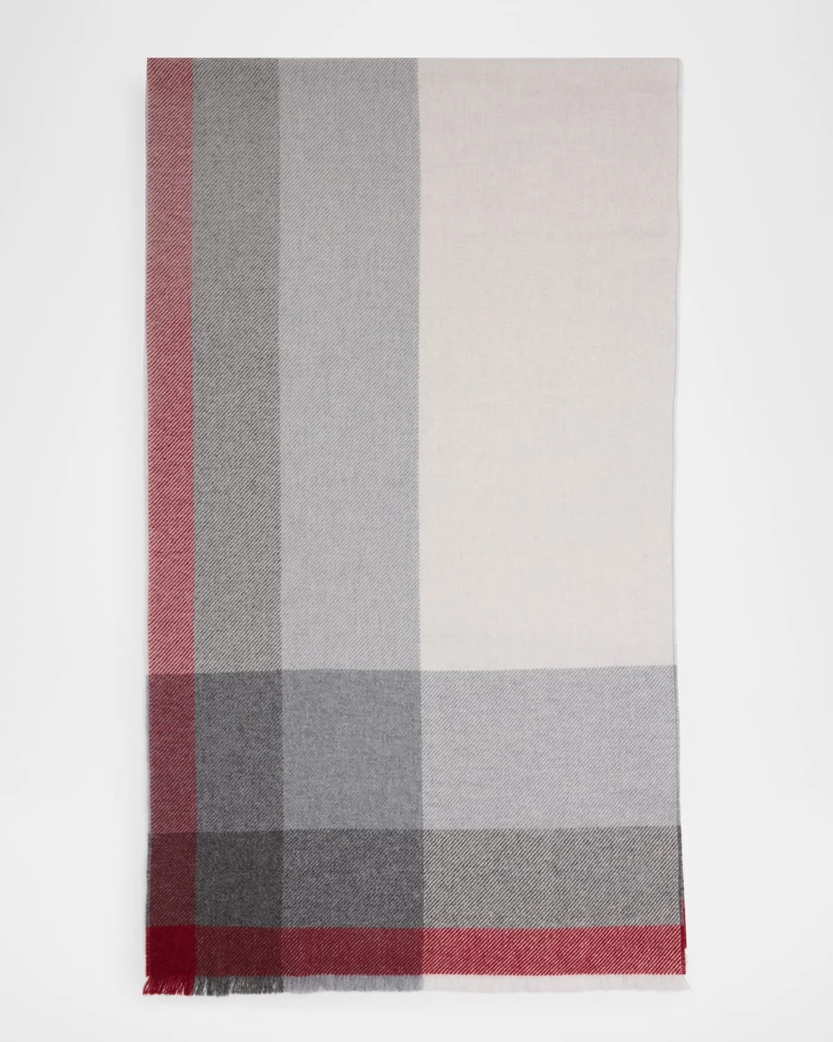 Men's Uneven Plaid Wool-Cashmere Scarf - 1