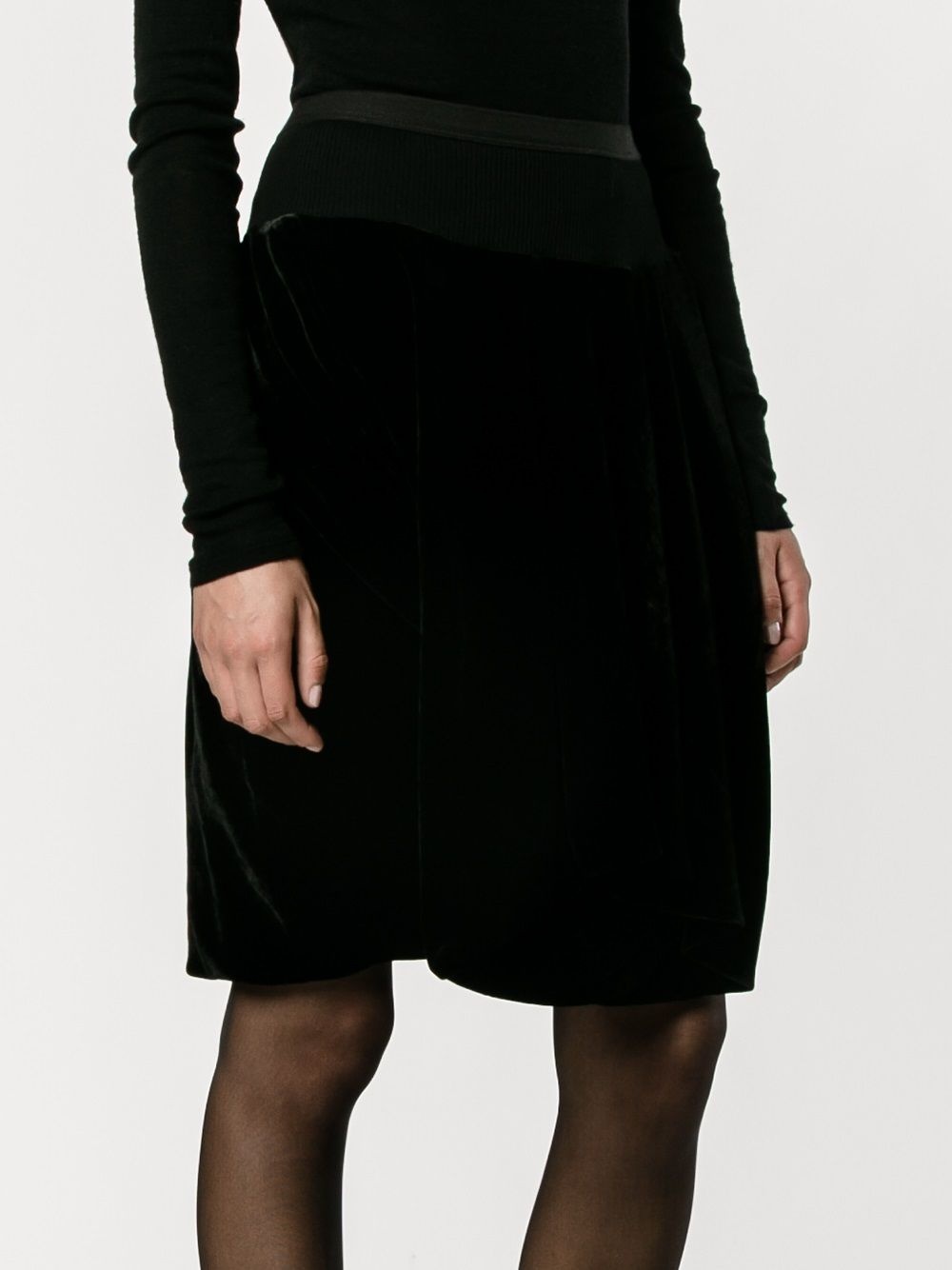 velvet knee shorts - 3