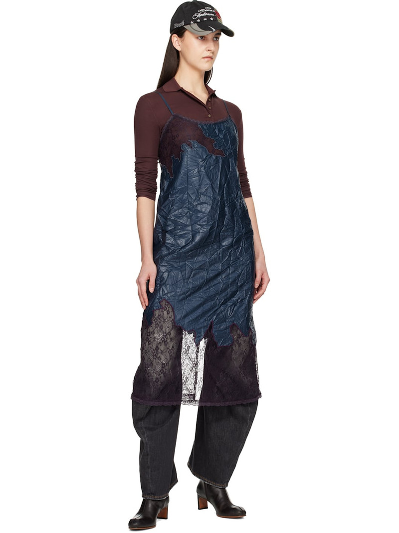 Andersson Bell Navy Embroidery Lace Midi Dress outlook