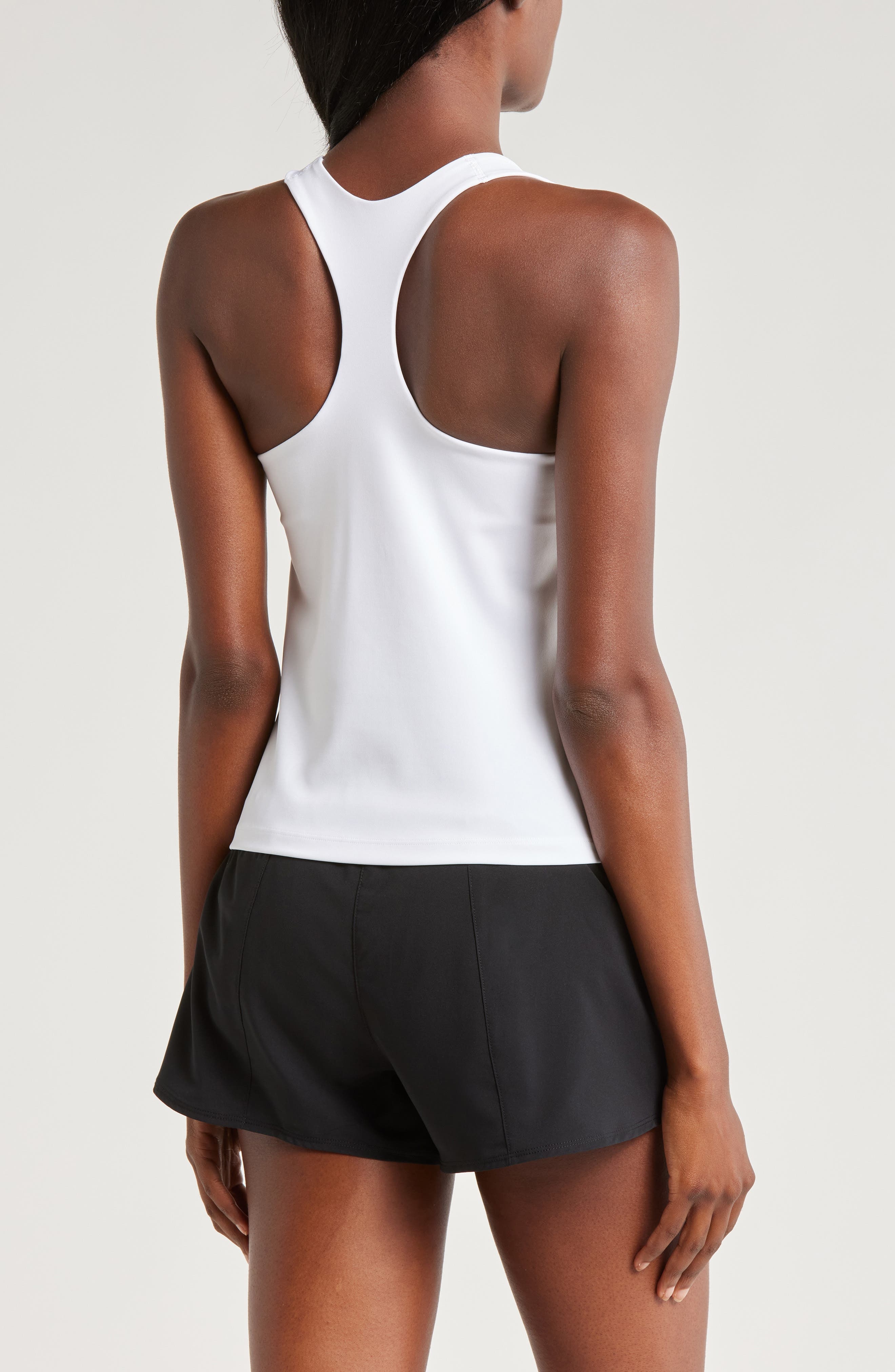 Nike Dri-FIT Swoosh Bra Racerback Tank in 100 White/black at Nordstrom - 2